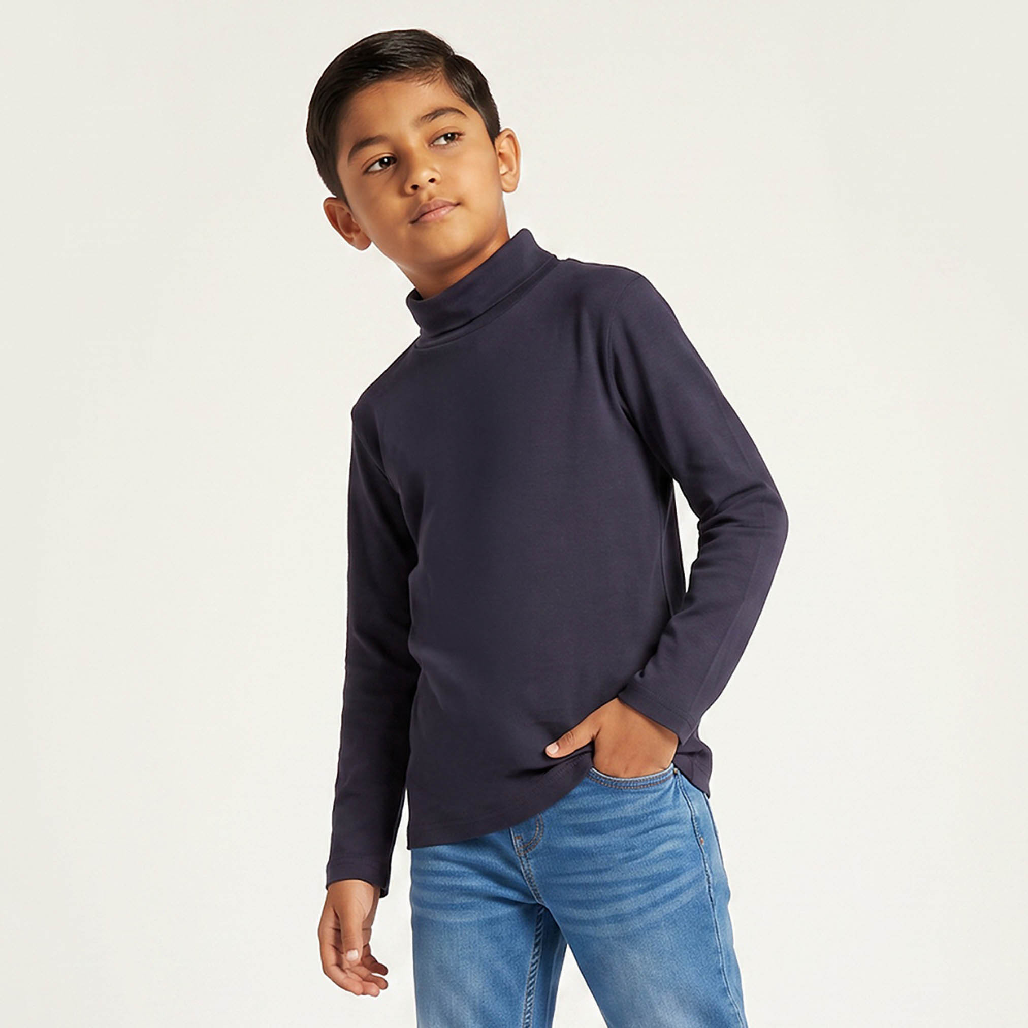 Juniors High Neck Long Sleeves T-shirt-boys-clothing-tshirtsandpolos-image-1