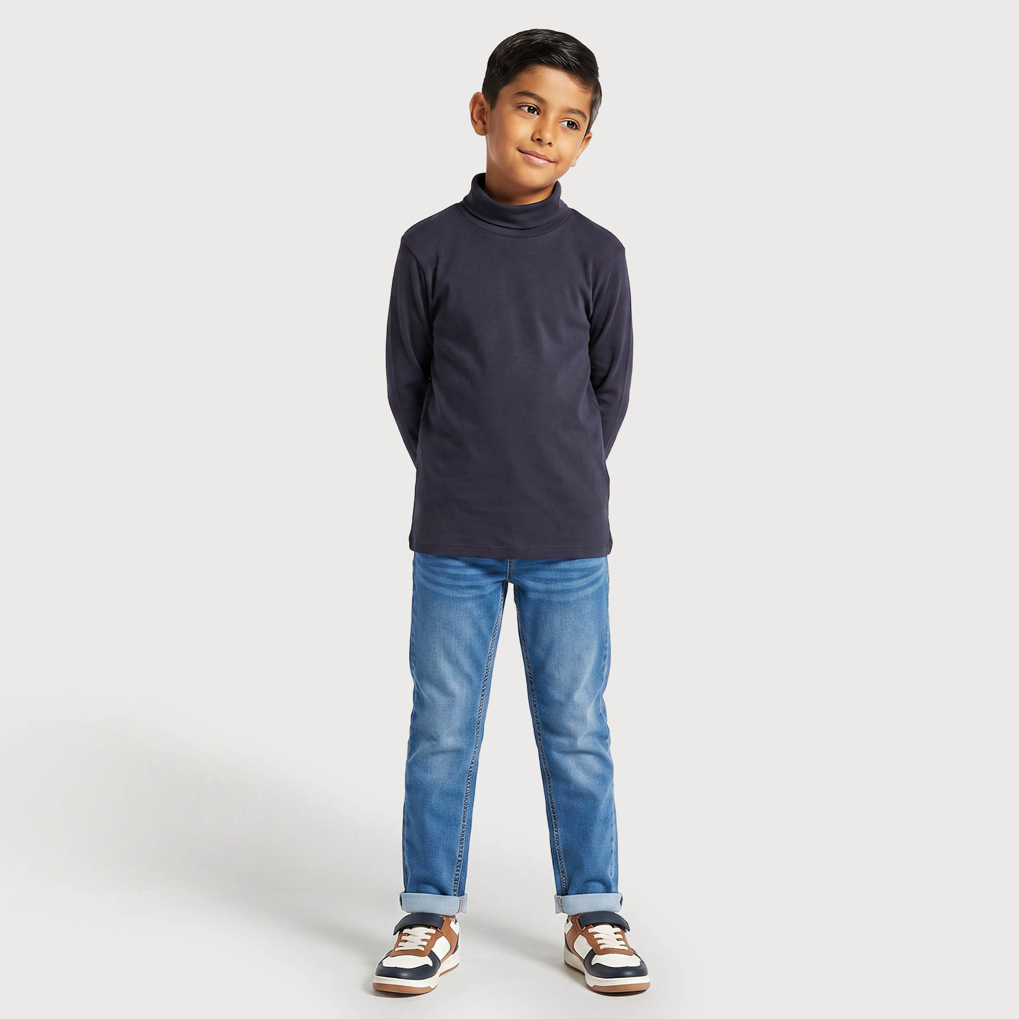 Juniors High Neck Long Sleeves T-shirt-boys-clothing-tshirtsandpolos-image-2