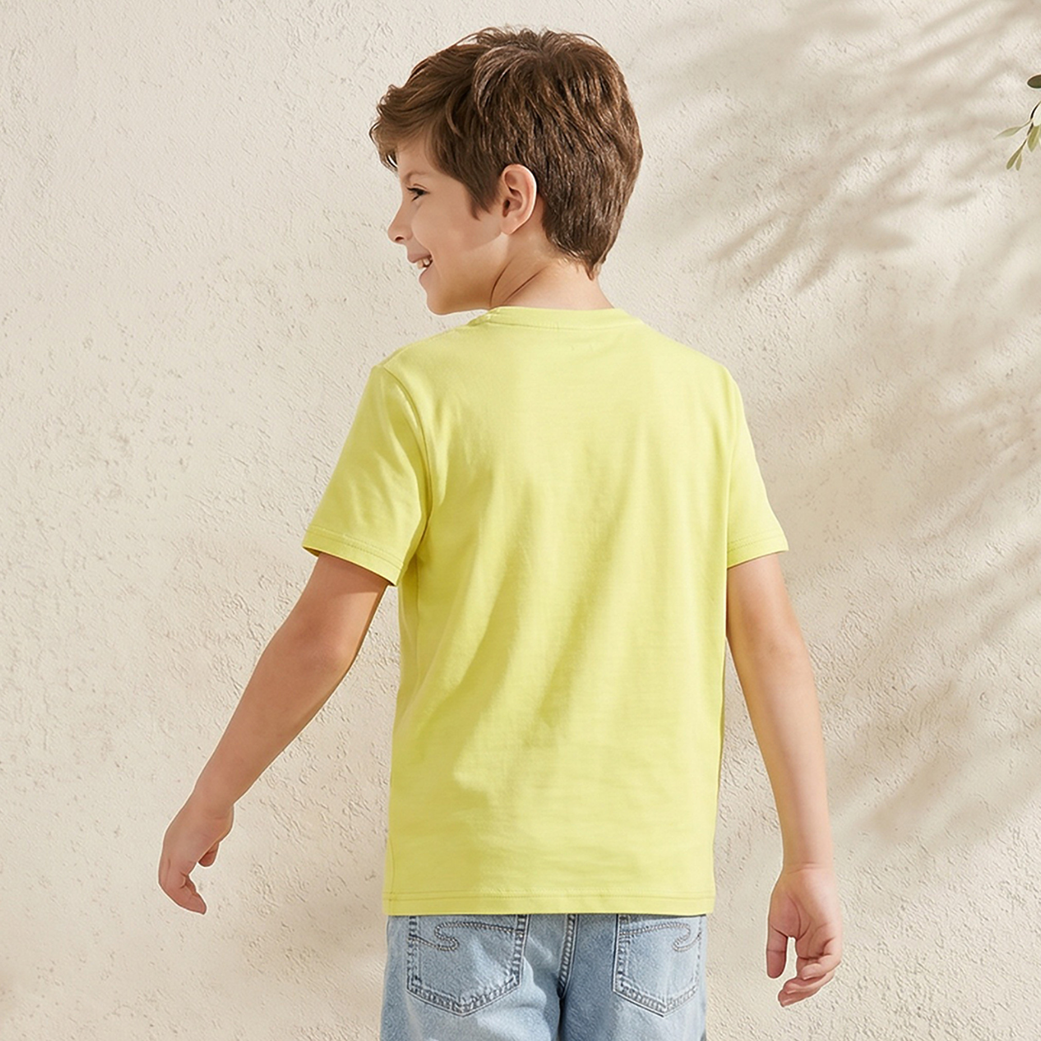 Juniors Crew Neck Short Sleeves T-shirt with Graphic Print-boys-clothing-tshirtsandpolos-image-3