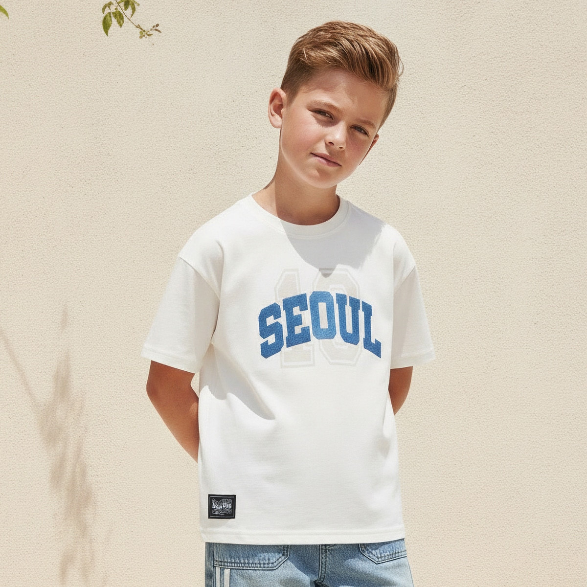 Juniors Crew Neck Short Sleeves T-shirt with Seoul Print-boys-clothing-tshirtsandpolos-image-1