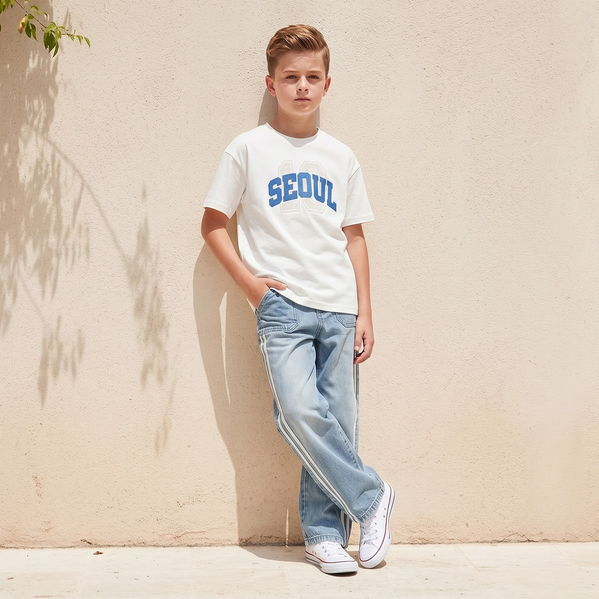 Juniors Crew Neck Short Sleeves T-shirt with Seoul Print-boys-clothing-tshirtsandpolos-image-2