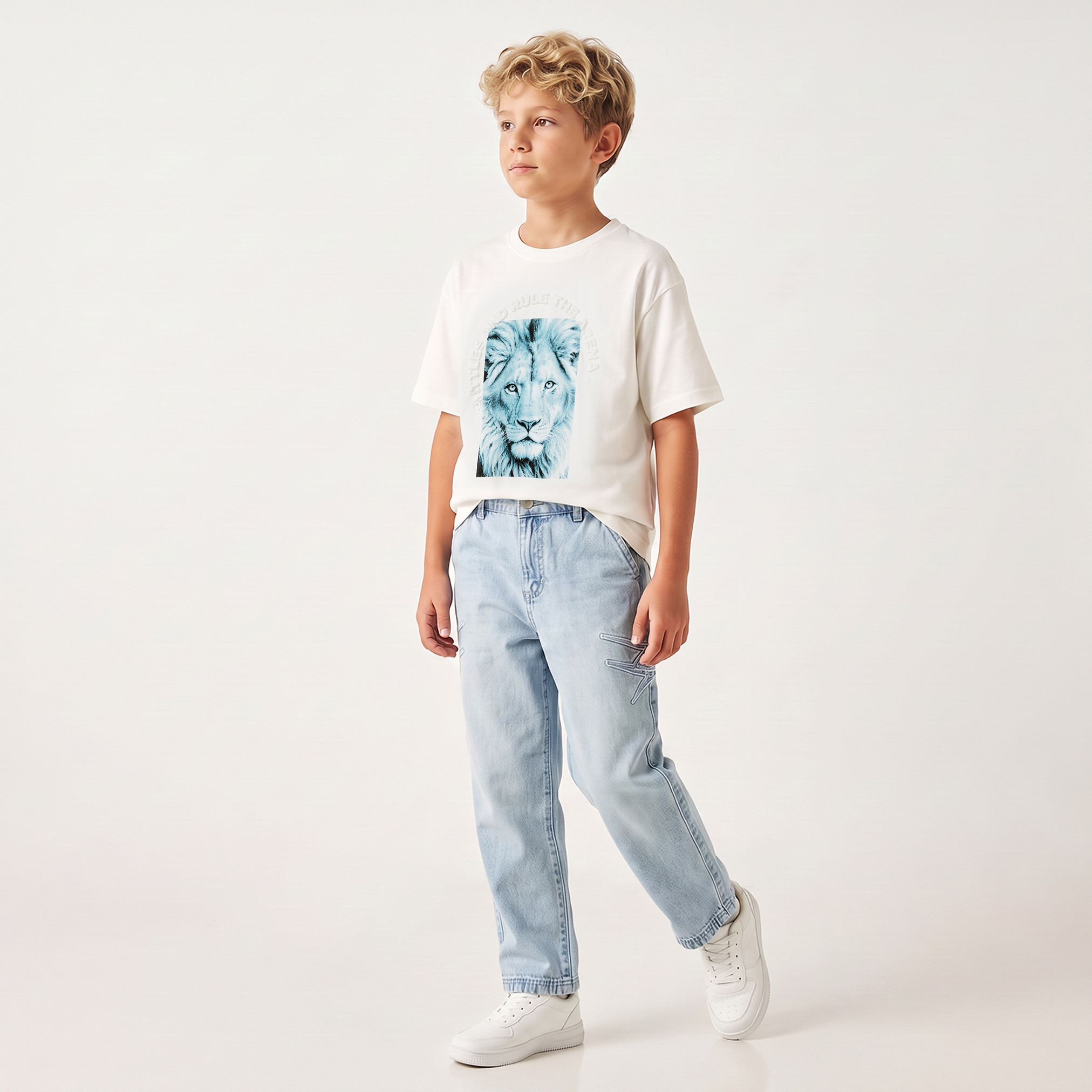 تيشيرت برقبة ضيقة وأكمام قصيرة وطبعات من جونيورز-boys-clothing-tshirtsandpolos-image-4