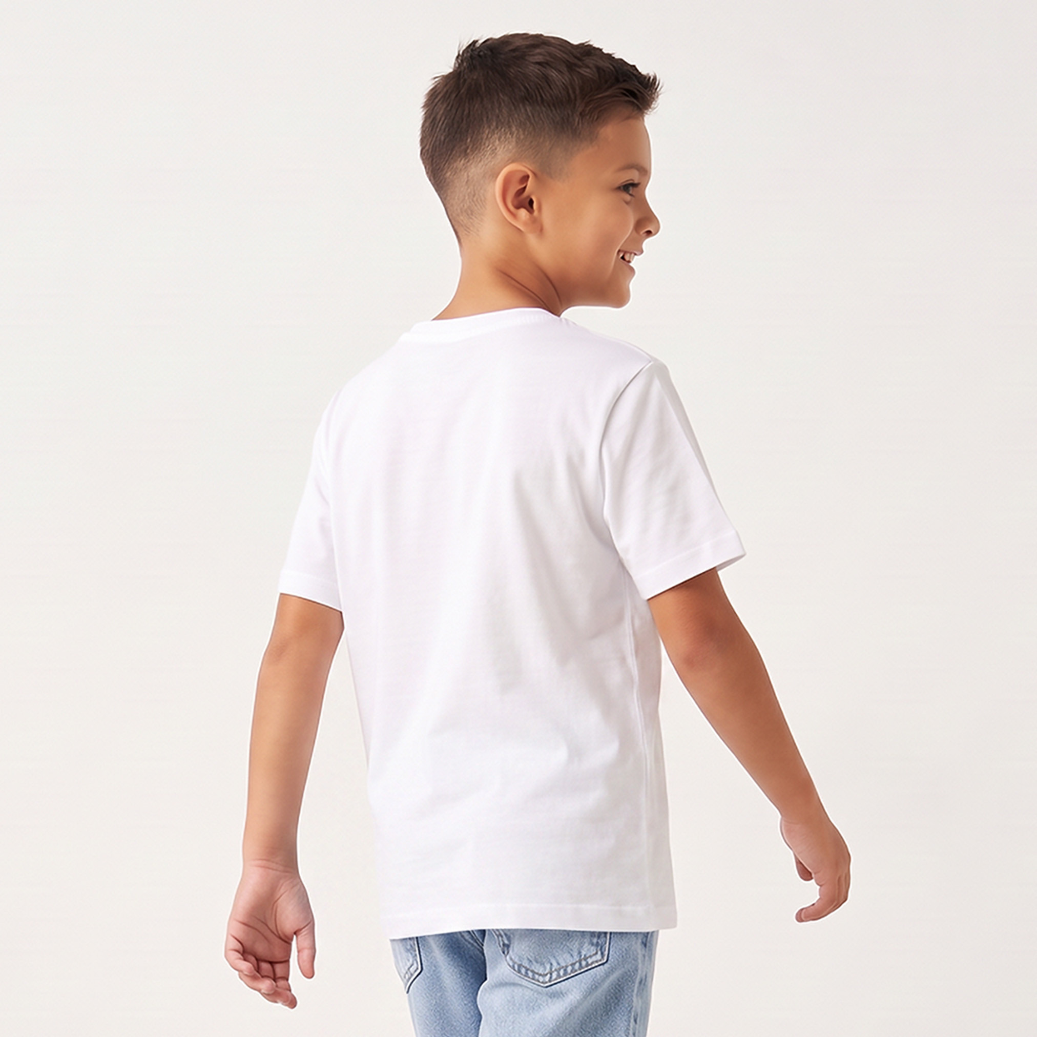 Juniors Crew Neck Short Sleeves T-shirt with Slogan Print-boys-clothing-tshirtsandpolos-image-2