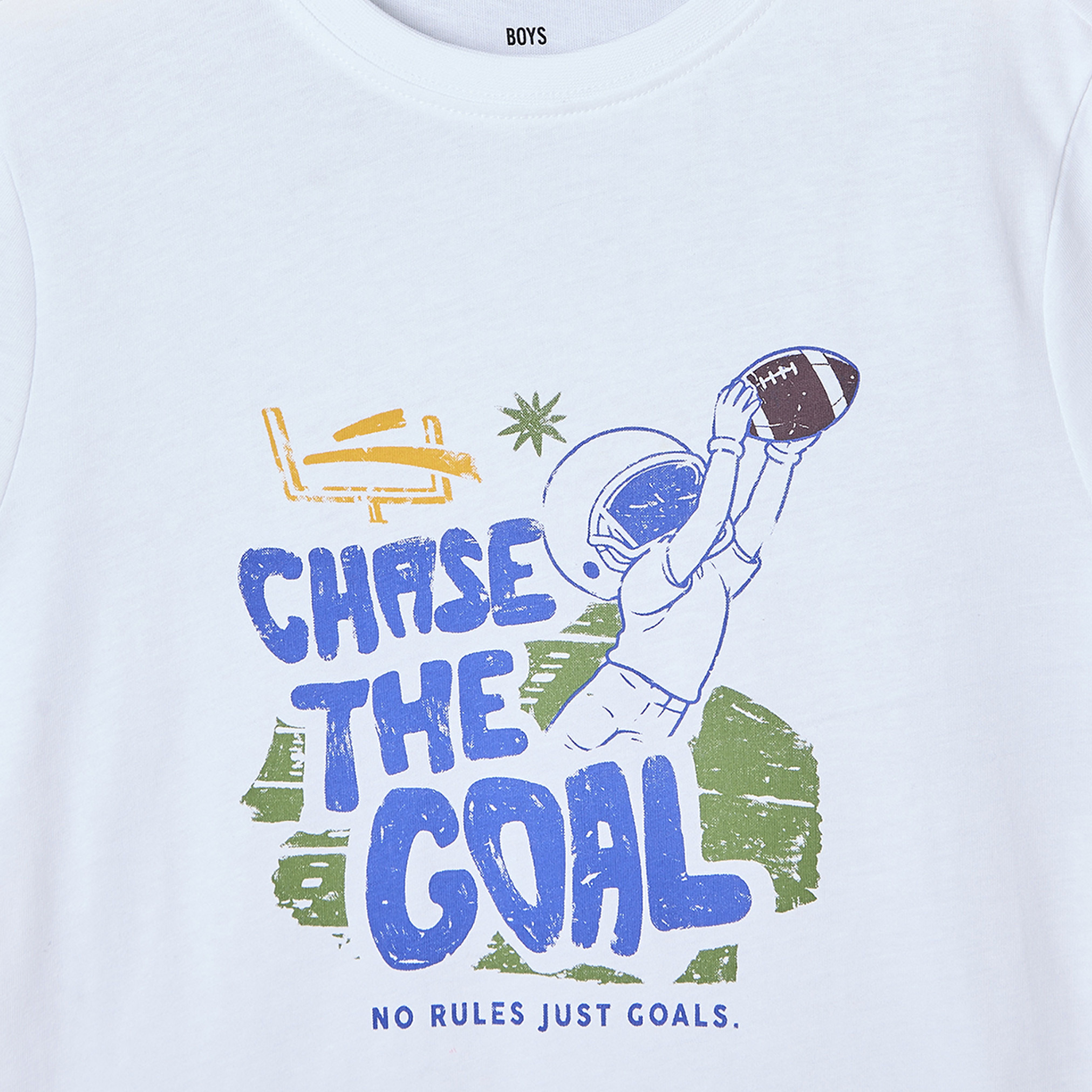 Juniors Crew Neck Short Sleeves T-shirt with Slogan Print-boys-clothing-tshirtsandpolos-image-4