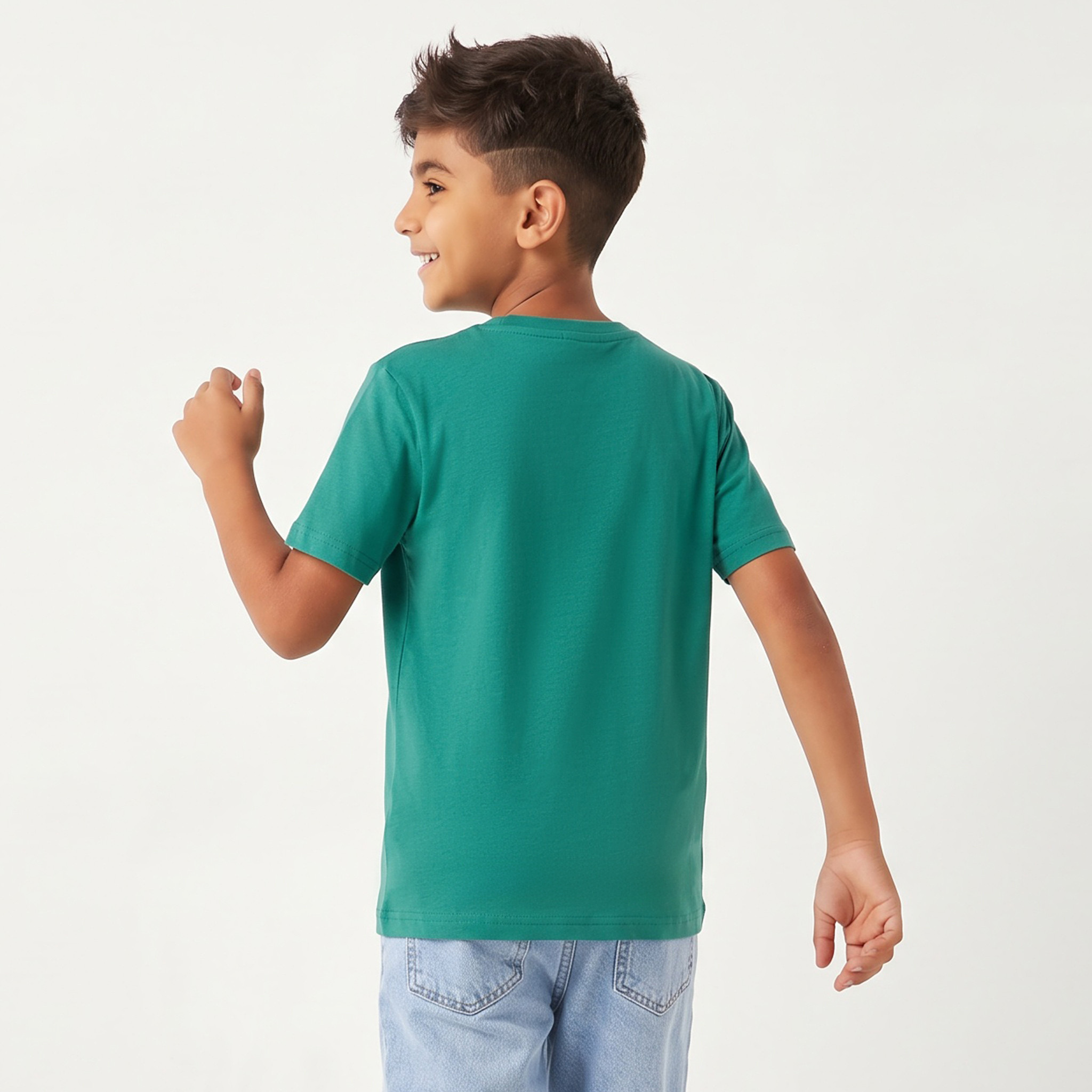 Juniors Crew Neck Short Sleeves T-shirt with Slogan Print-boys-clothing-tshirtsandpolos-image-3