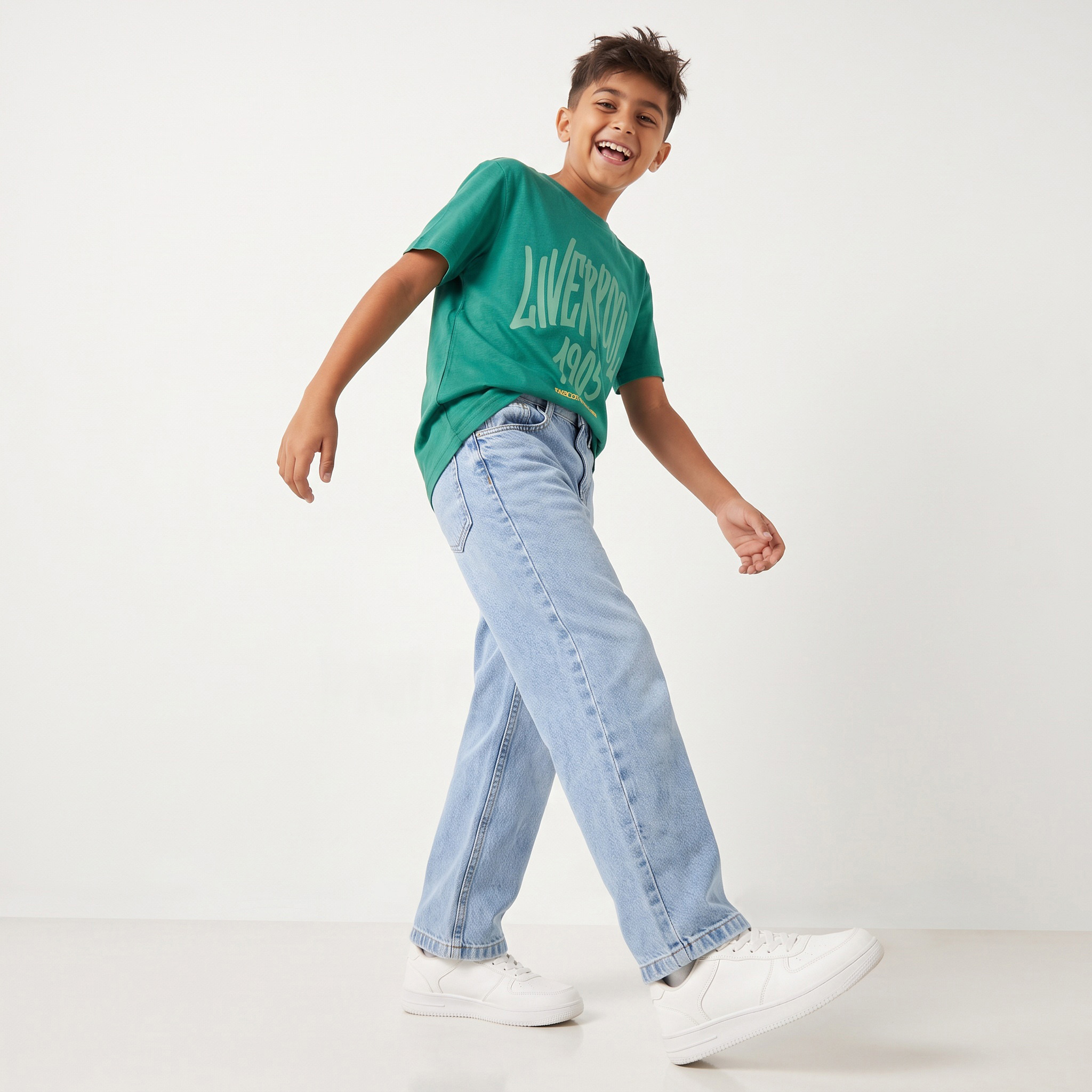Juniors Crew Neck Short Sleeves T-shirt with Slogan Print-boys-clothing-tshirtsandpolos-image-5