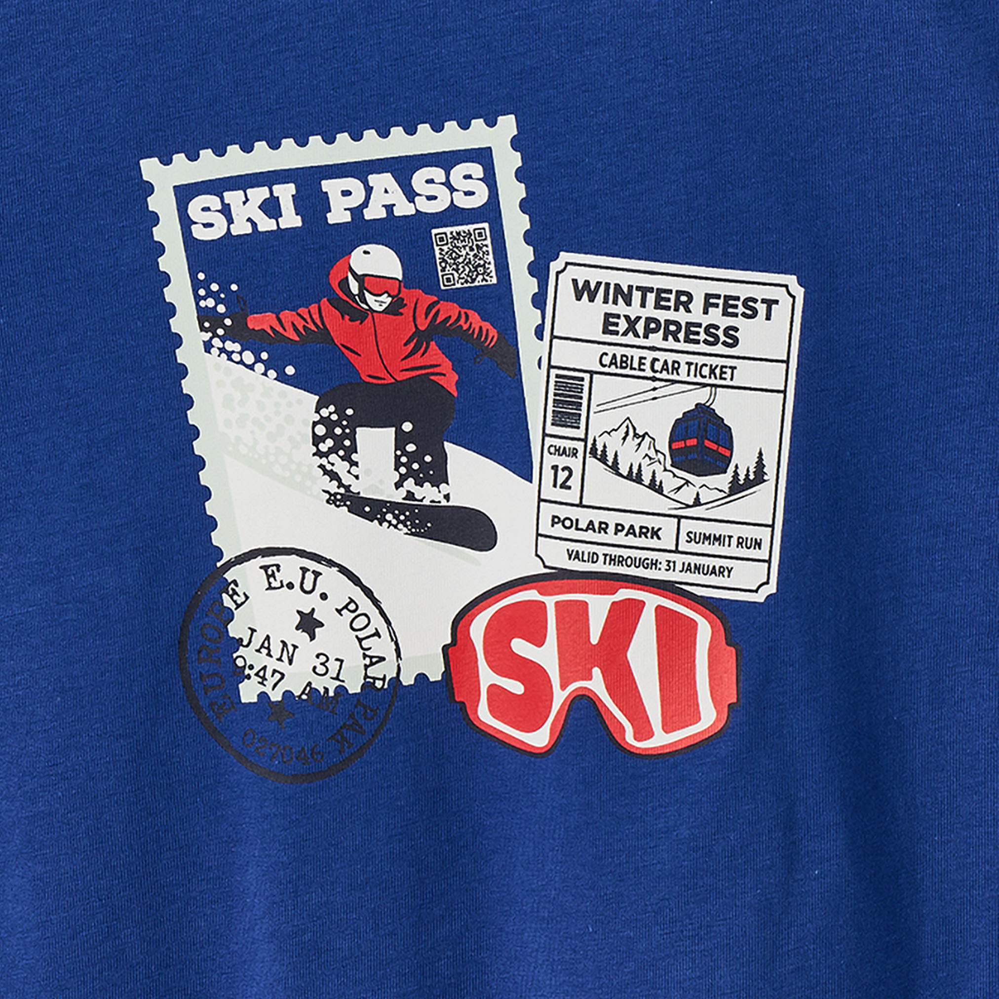 Juniors Crew Neck Short Sleeves T-shirt with Ski Print-boys-clothing-tshirtsandpolos-image-4