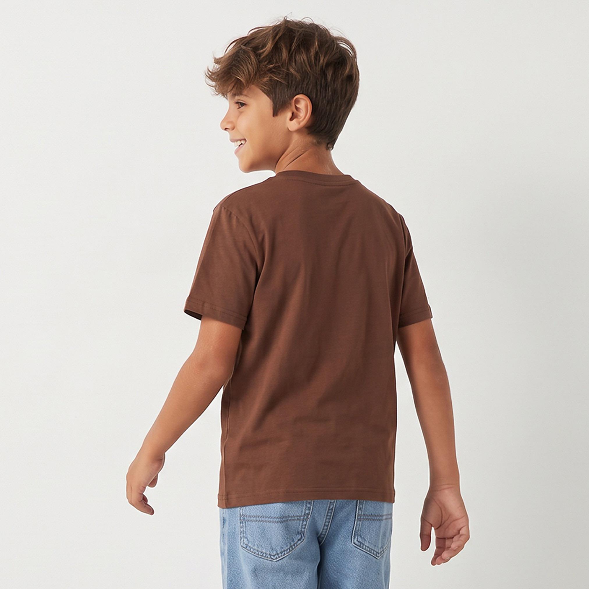 Juniors Crew Neck Short Sleeves T-shirt with Graphic Print-boys-clothing-tshirtsandpolos-image-2