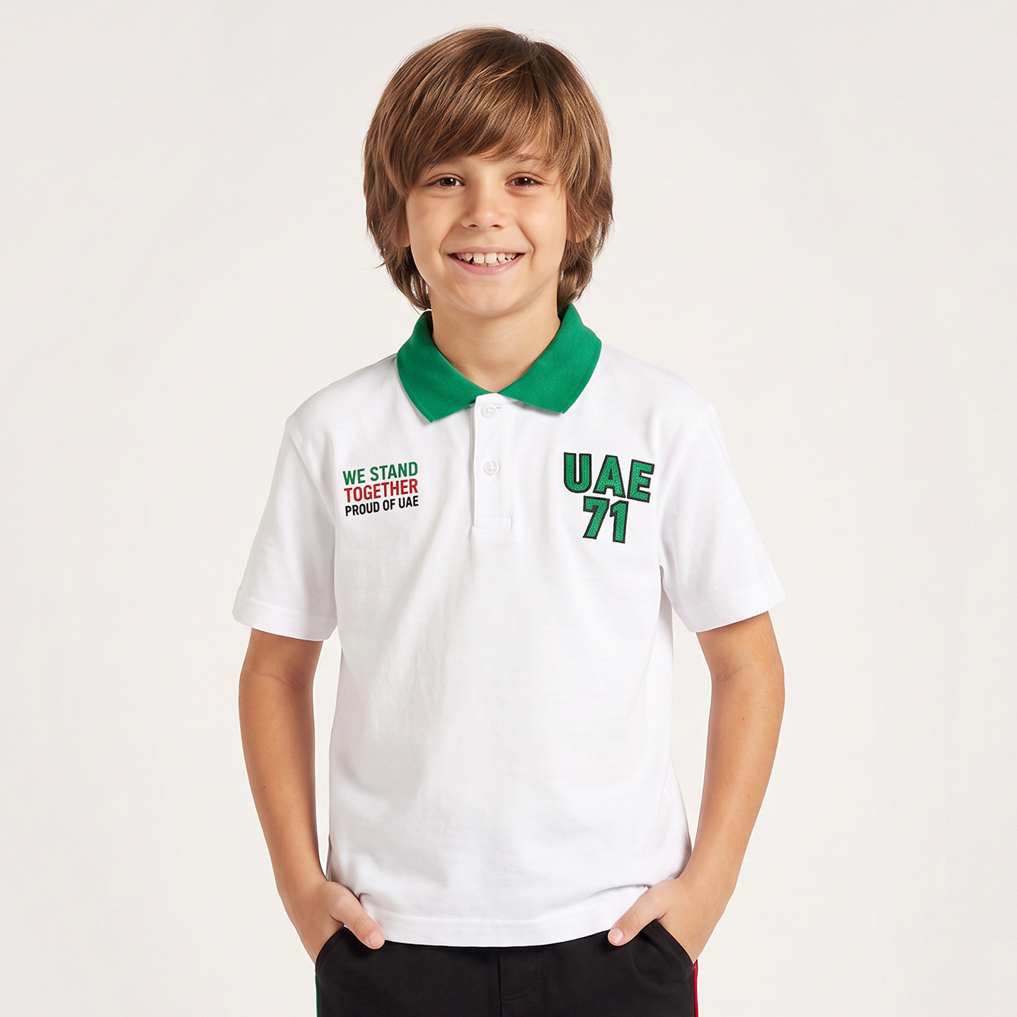 Juniors Collared Short Sleeves Polo T-shirt with UAE National Day Embroidery-boys-clothing-tshirtsandpolos-image-1
