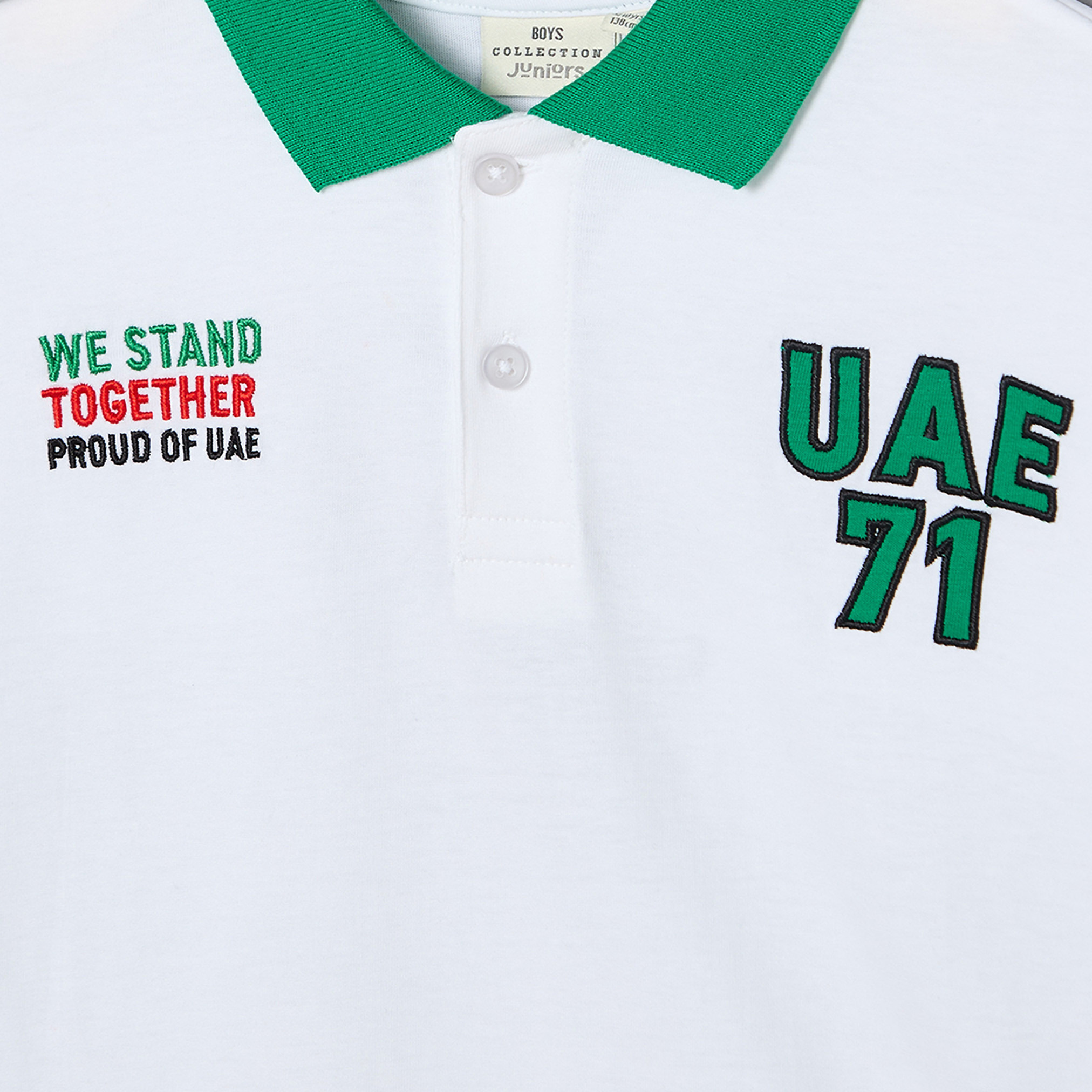 Juniors Collared Short Sleeves Polo T-shirt with UAE National Day Embroidery-boys-clothing-tshirtsandpolos-image-4