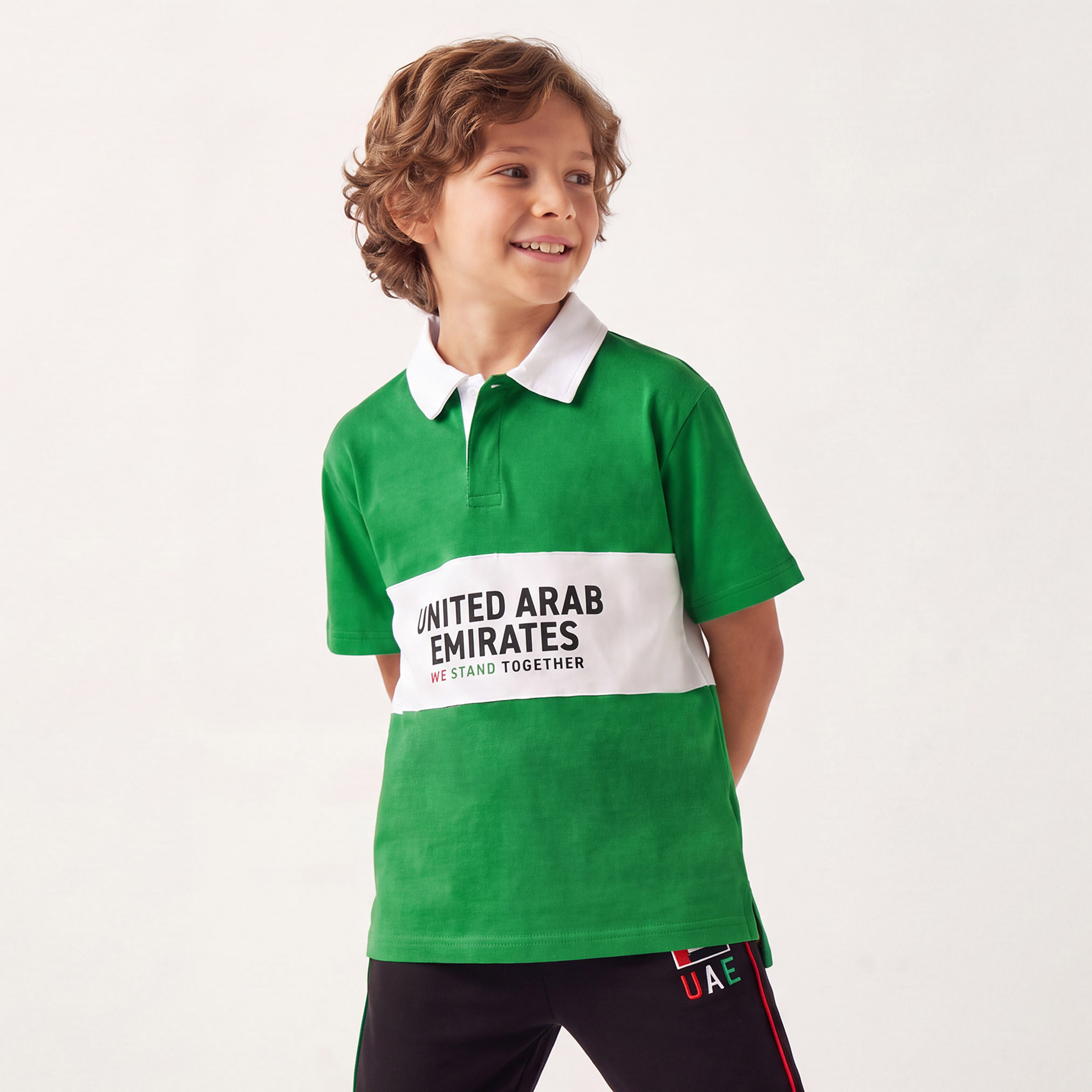 Juniors Collared Short Sleeves Polo T-shirt with UAE National Day Print-boys-clothing-tshirtsandpolos-image-1
