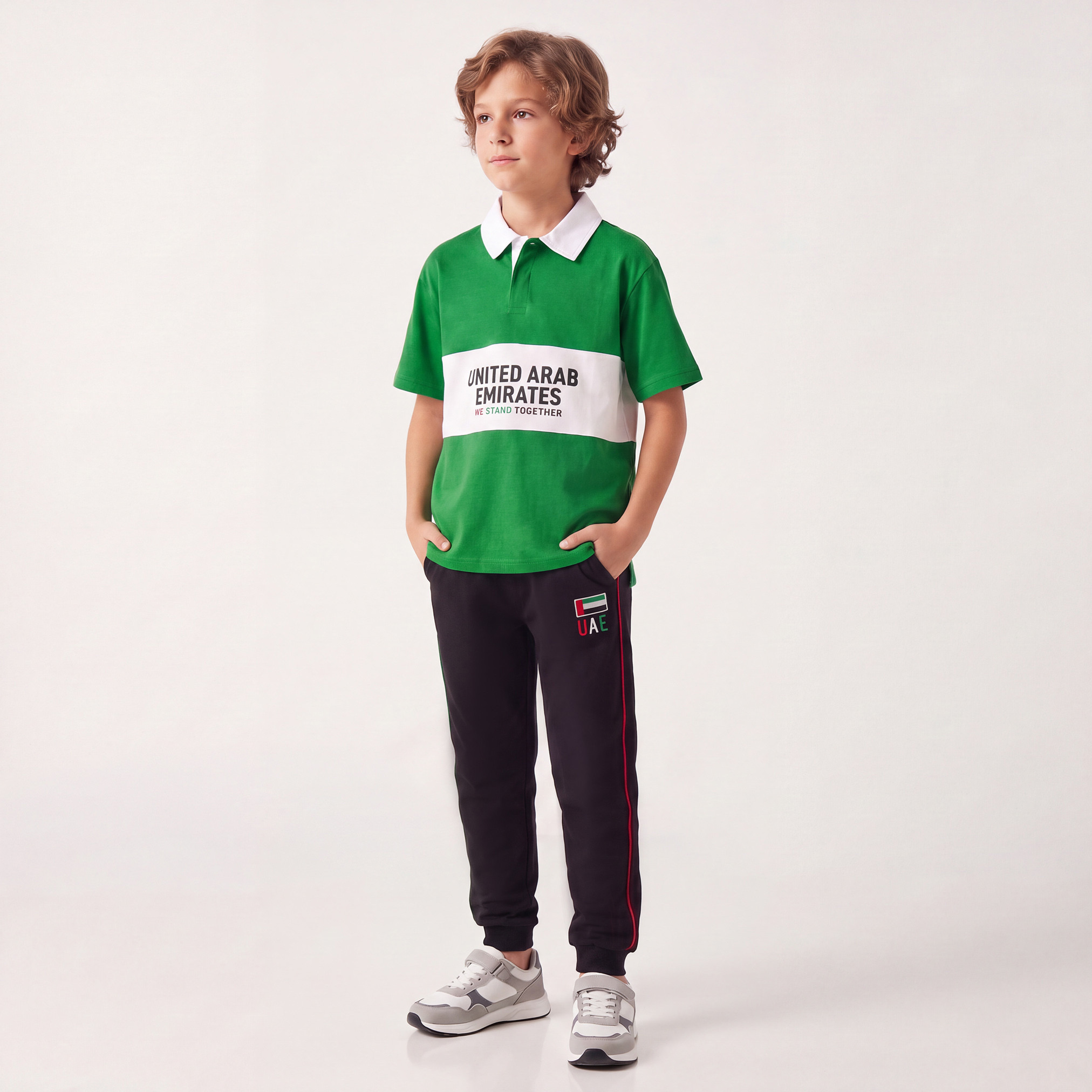 Juniors Collared Short Sleeves Polo T-shirt with UAE National Day Print-boys-clothing-tshirtsandpolos-image-2