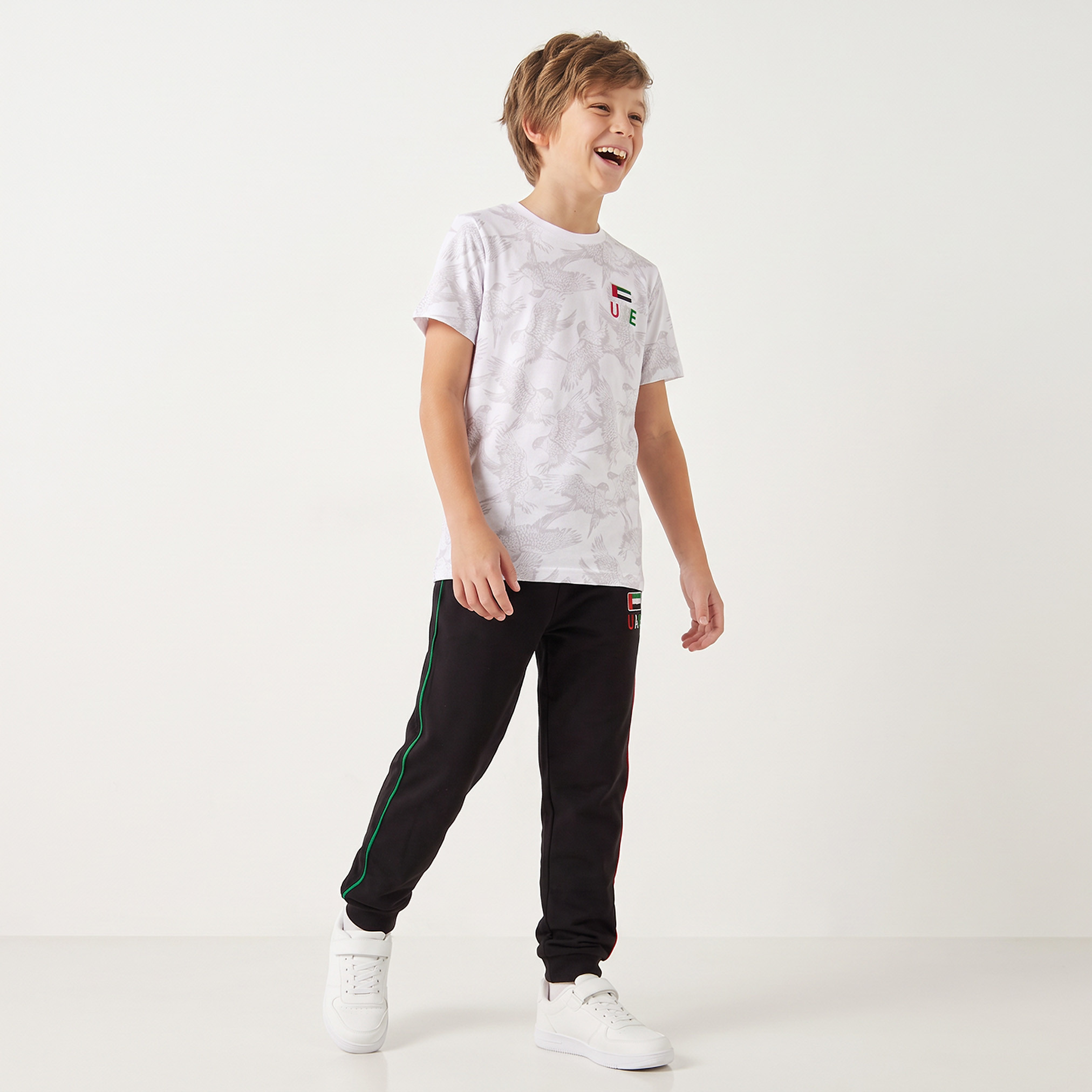 Juniors Crew Neck Short Sleeves T-shirt with UAE National Day Embroidery-boys-clothing-tshirtsandpolos-image-2