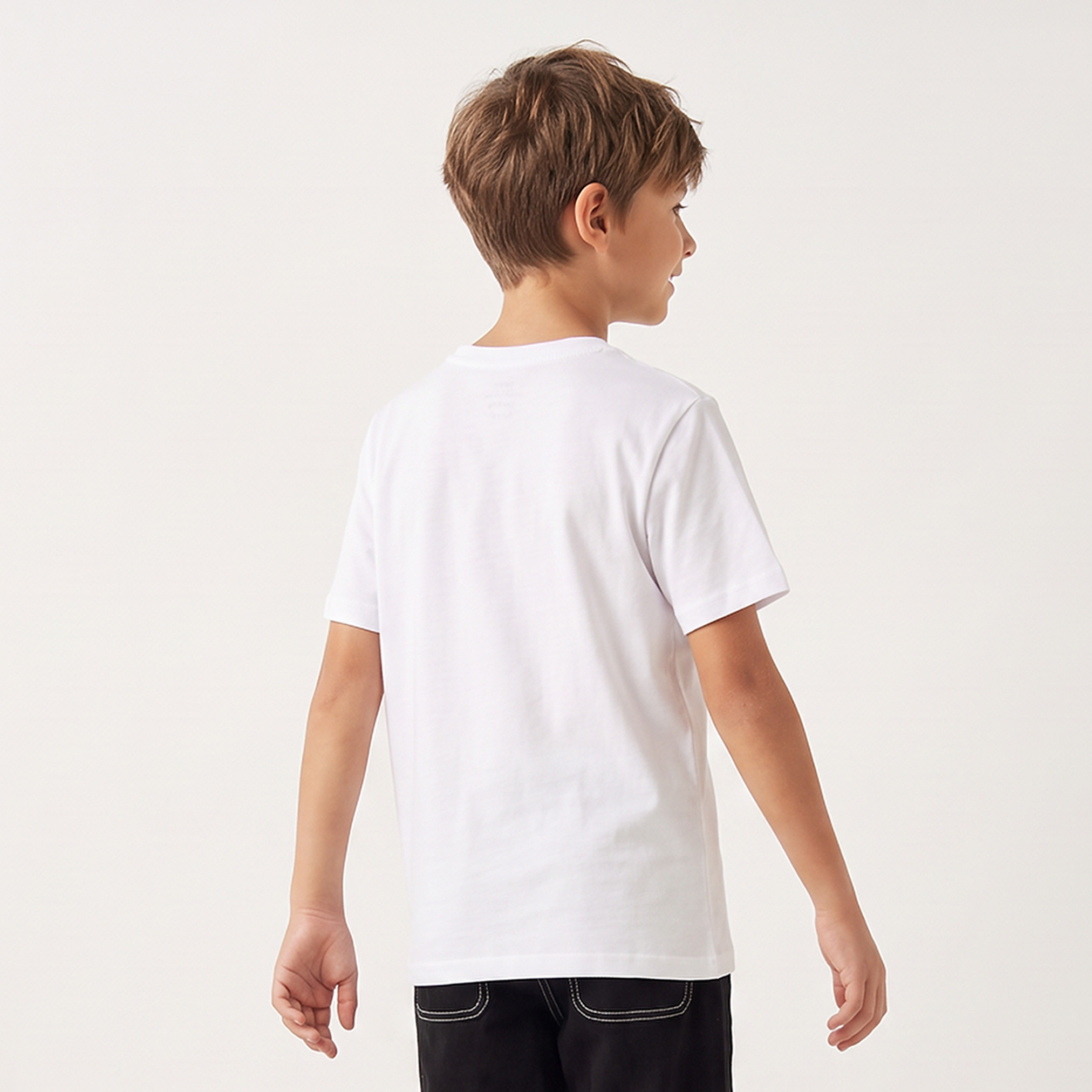 Juniors Crew Neck Short Sleeves T-shirt with Slogan Print-boys-clothing-tshirtsandpolos-image-3