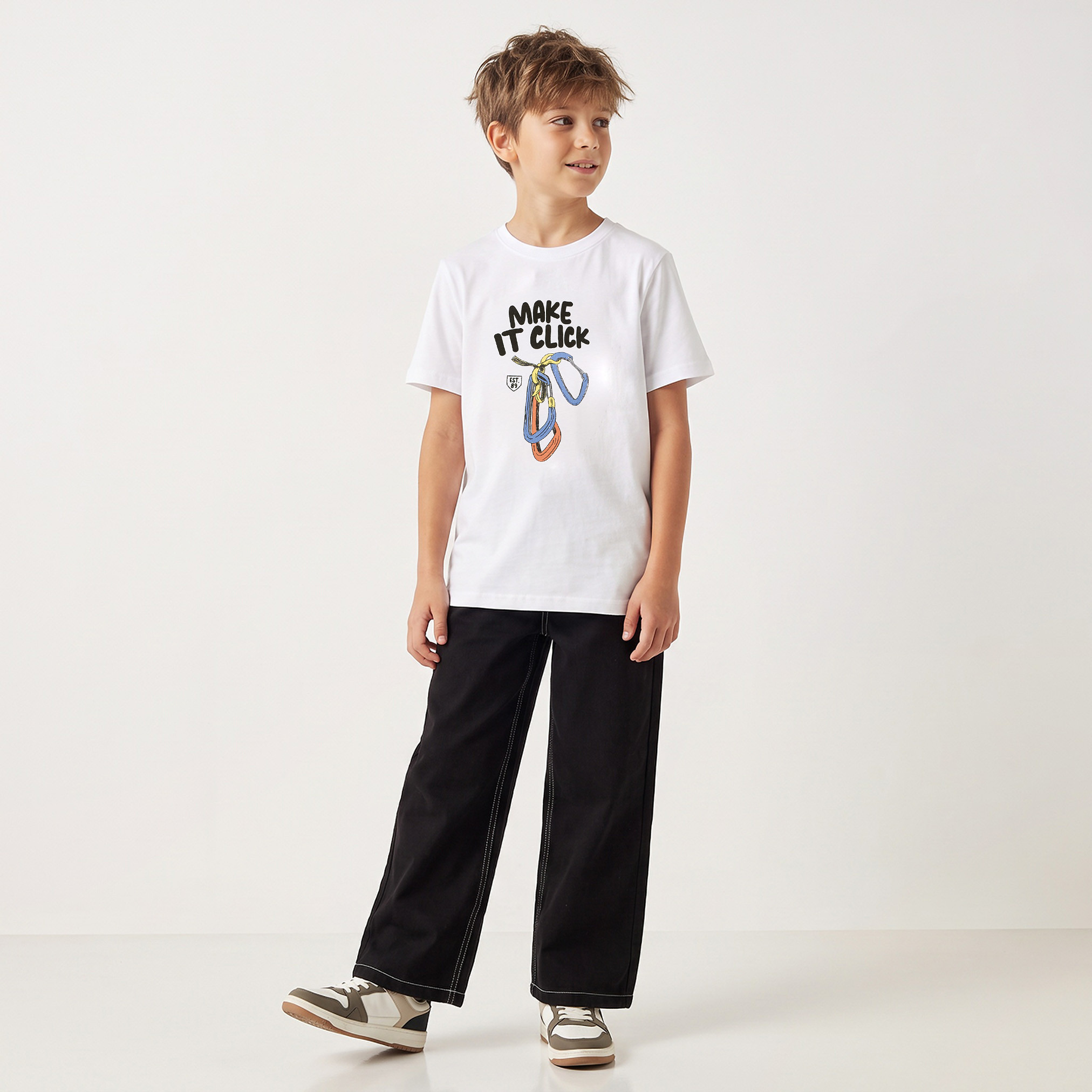 Juniors Crew Neck Short Sleeves T-shirt with Slogan Print-boys-clothing-tshirtsandpolos-image-2