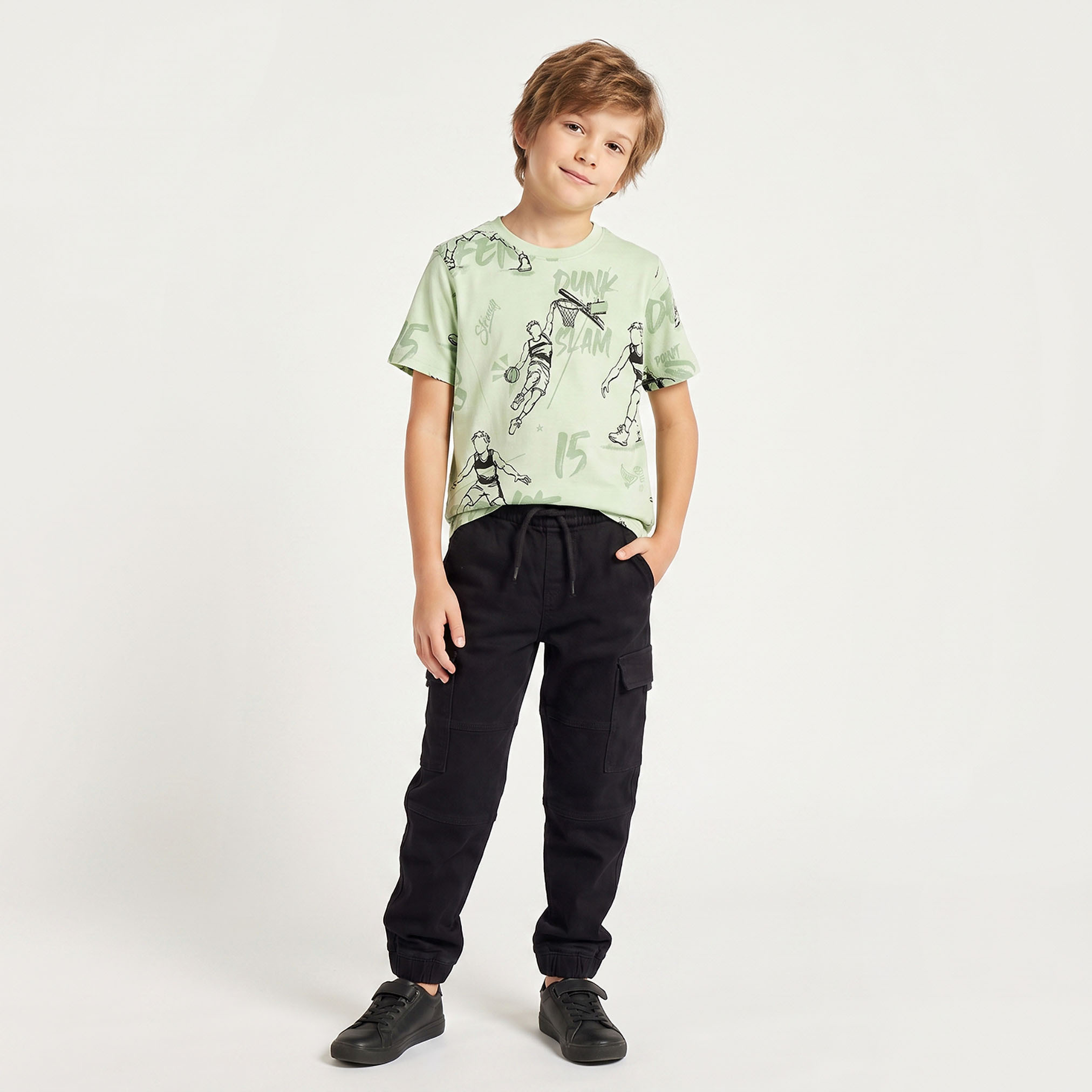 تيشيرت بياقة مستديرة وأكمام قصيرة بطبعة تزلج من جونيورز-boys-clothing-tshirtsandpolos-image-2