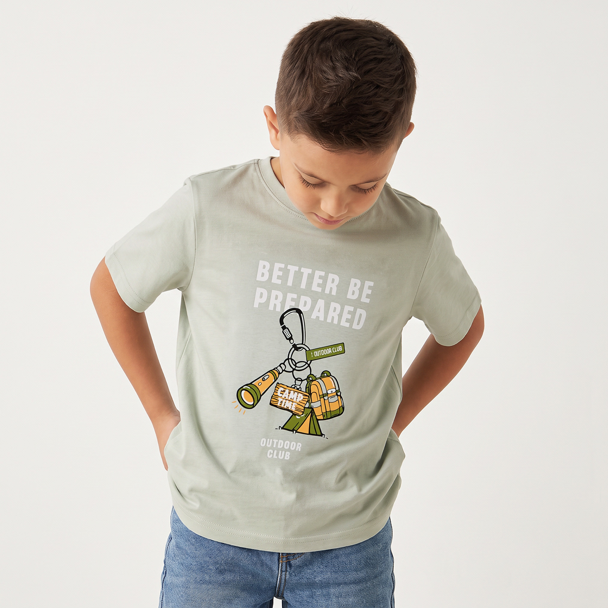 Juniors Crew Neck Short Sleeves T-shirt with Slogan Print-boys-clothing-tshirtsandpolos-image-1