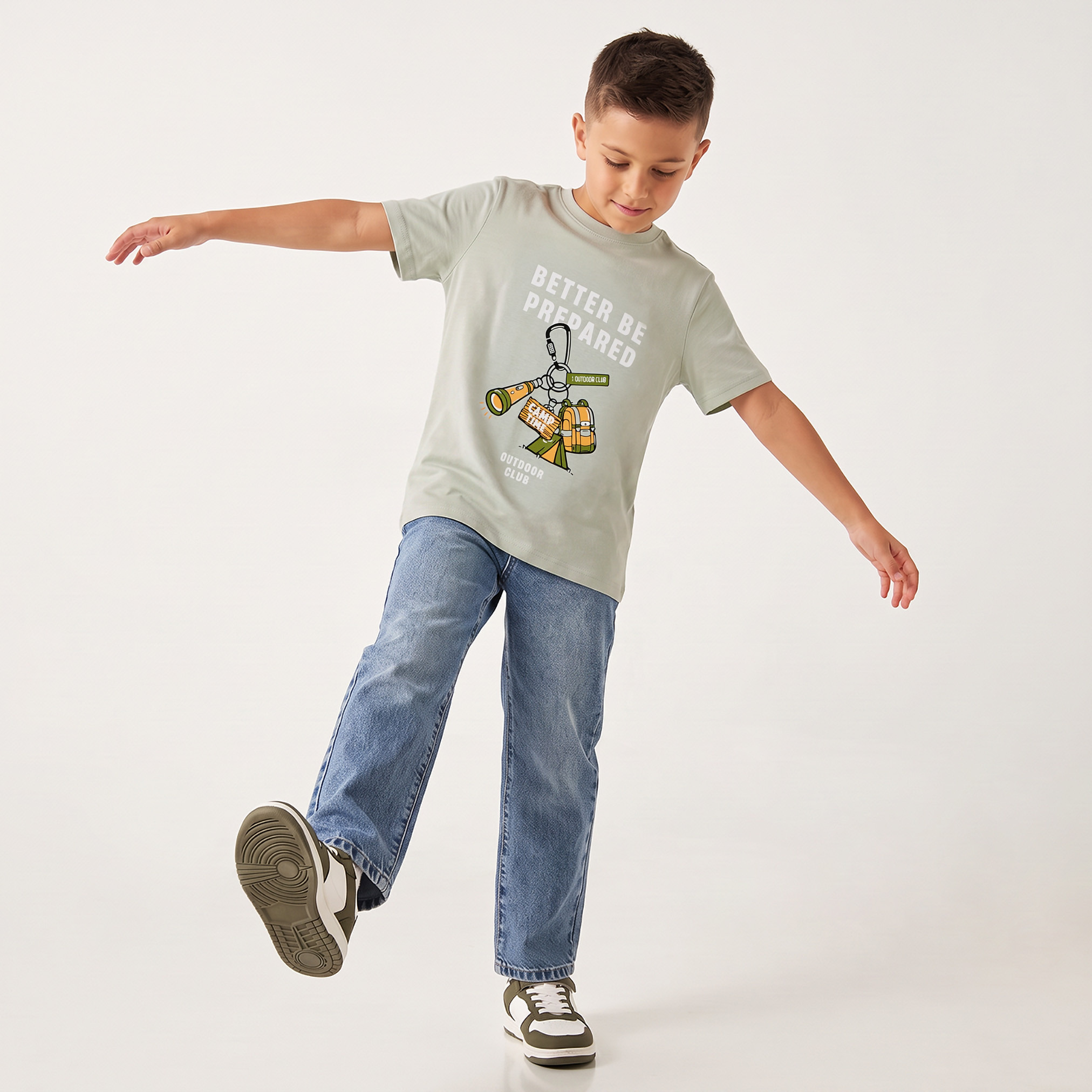 Juniors Crew Neck Short Sleeves T-shirt with Slogan Print-boys-clothing-tshirtsandpolos-image-2