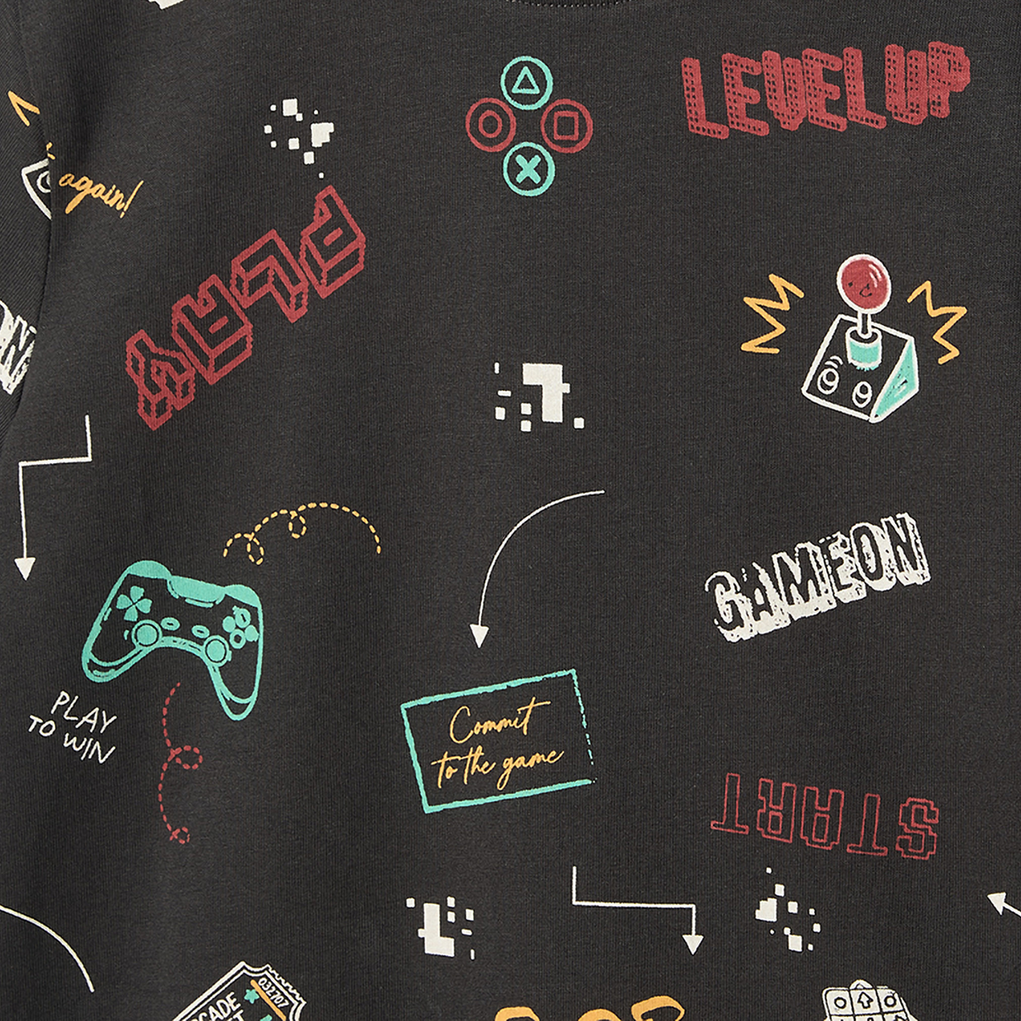 Juniors Crew Neck Short Sleeves T-shirt with Gamer Print-boys-clothing-tshirtsandpolos-image-3