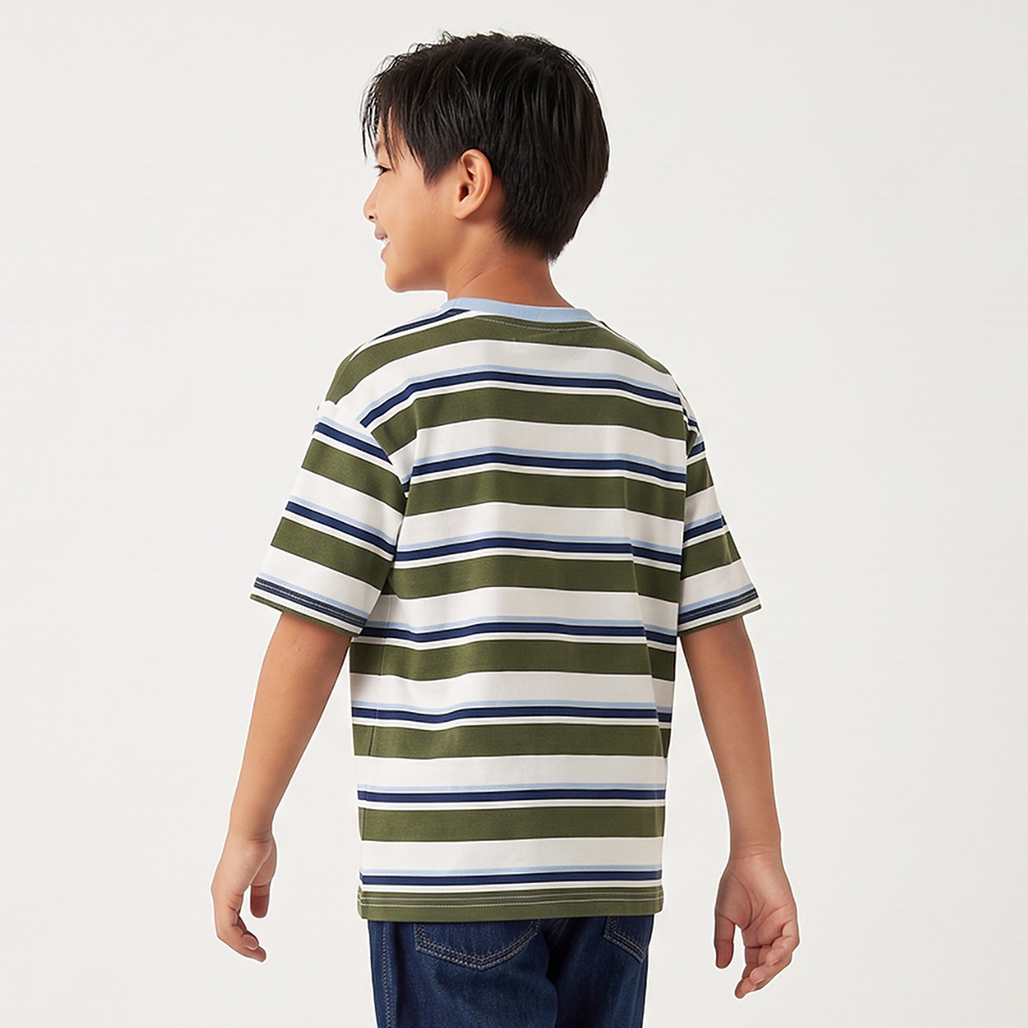 Juniors Crew Neck Short Sleeves T-shirt with Stripes-boys-clothing-tshirtsandpolos-image-2