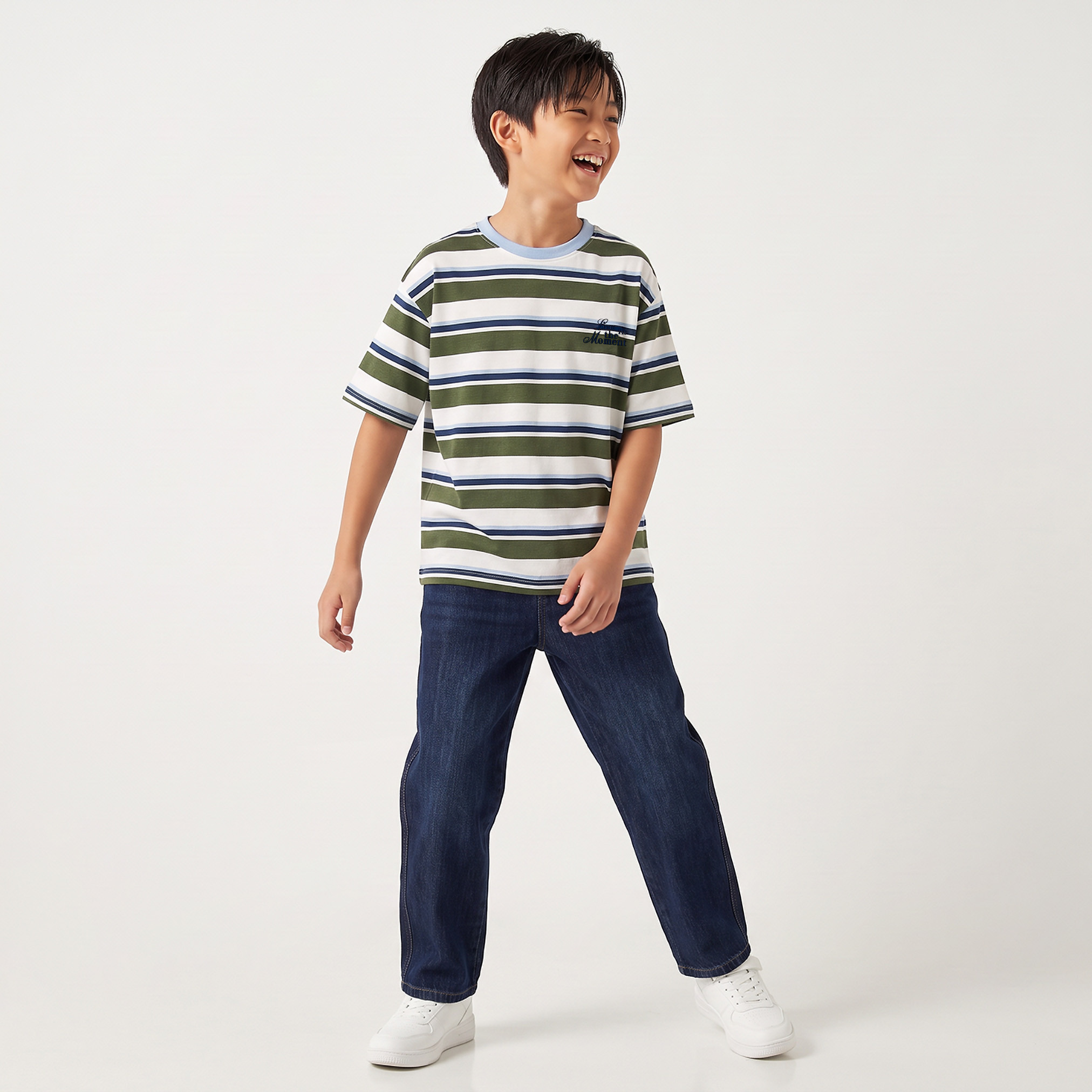 Juniors Crew Neck Short Sleeves T-shirt with Stripes-boys-clothing-tshirtsandpolos-image-5