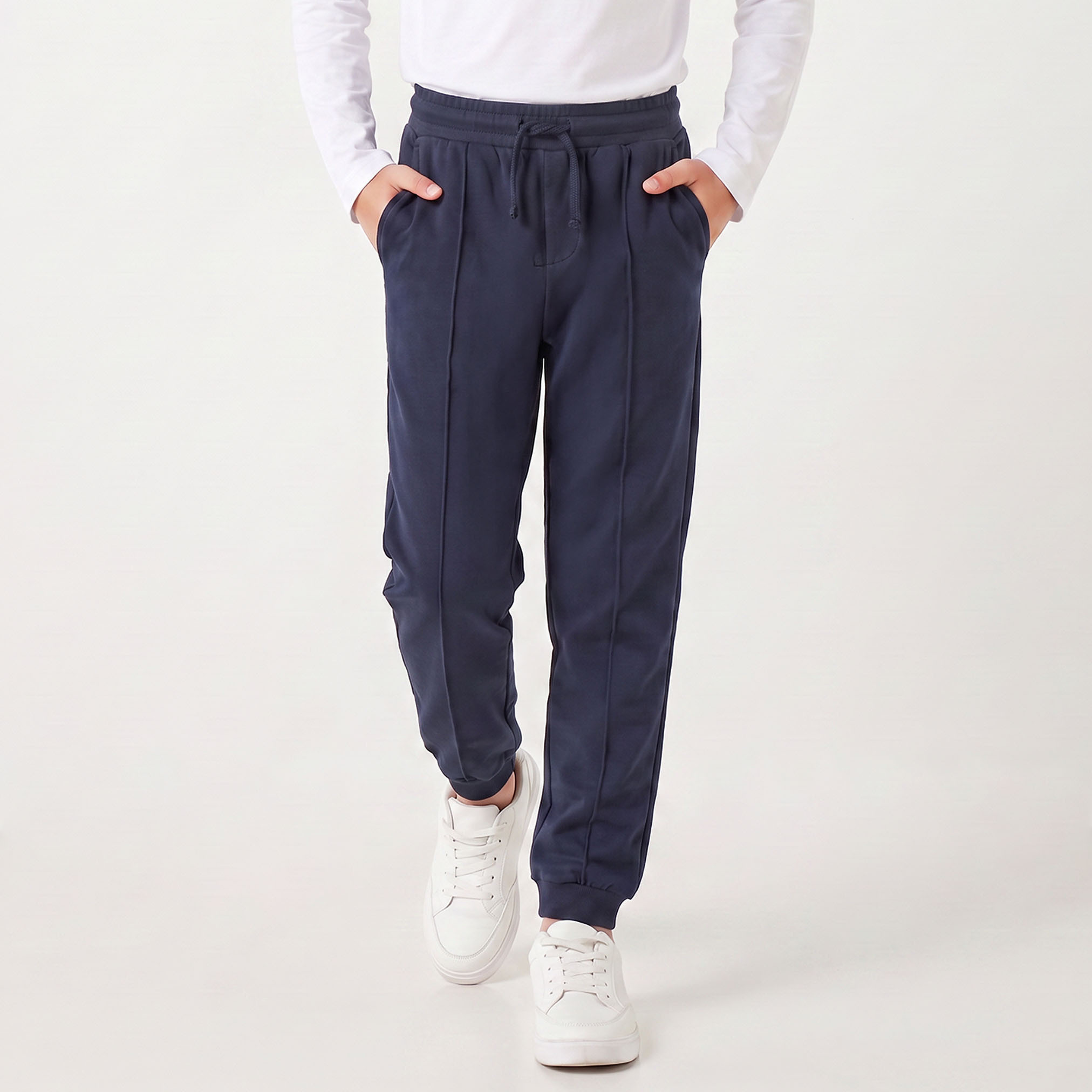 بنطلون رياضي بخصر مطاطي ورباط وجيوب من جونيورز-boys-clothing-bottoms-joggersandtrackpants-image-1
