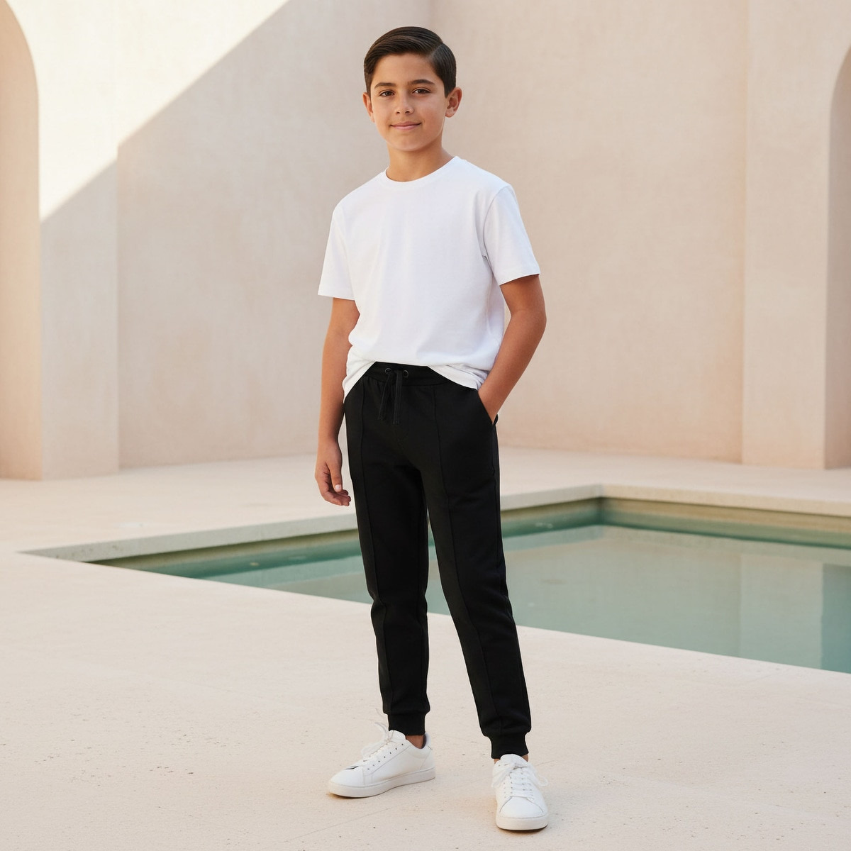 Juniors Elasticated Drawstring Joggers with Pockets-boys-clothing-bottoms-joggersandtrackpants-image-2