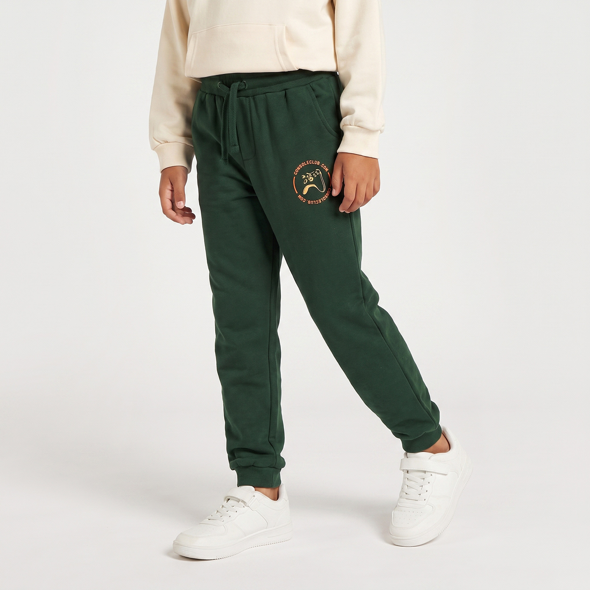 Juniors Elasticated Drawstring Waist Joggers with Gaming Print-boys-clothing-bottoms-joggers-image-1