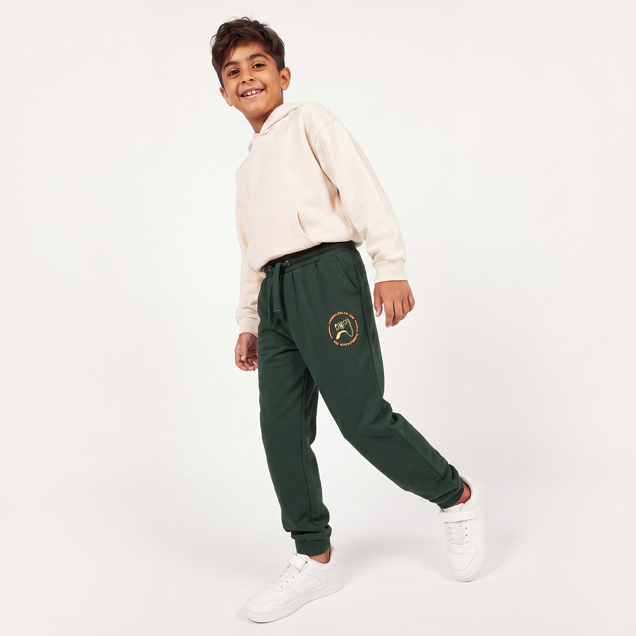 Juniors Elasticated Drawstring Waist Joggers with Gaming Print-boys-clothing-bottoms-joggers-image-5