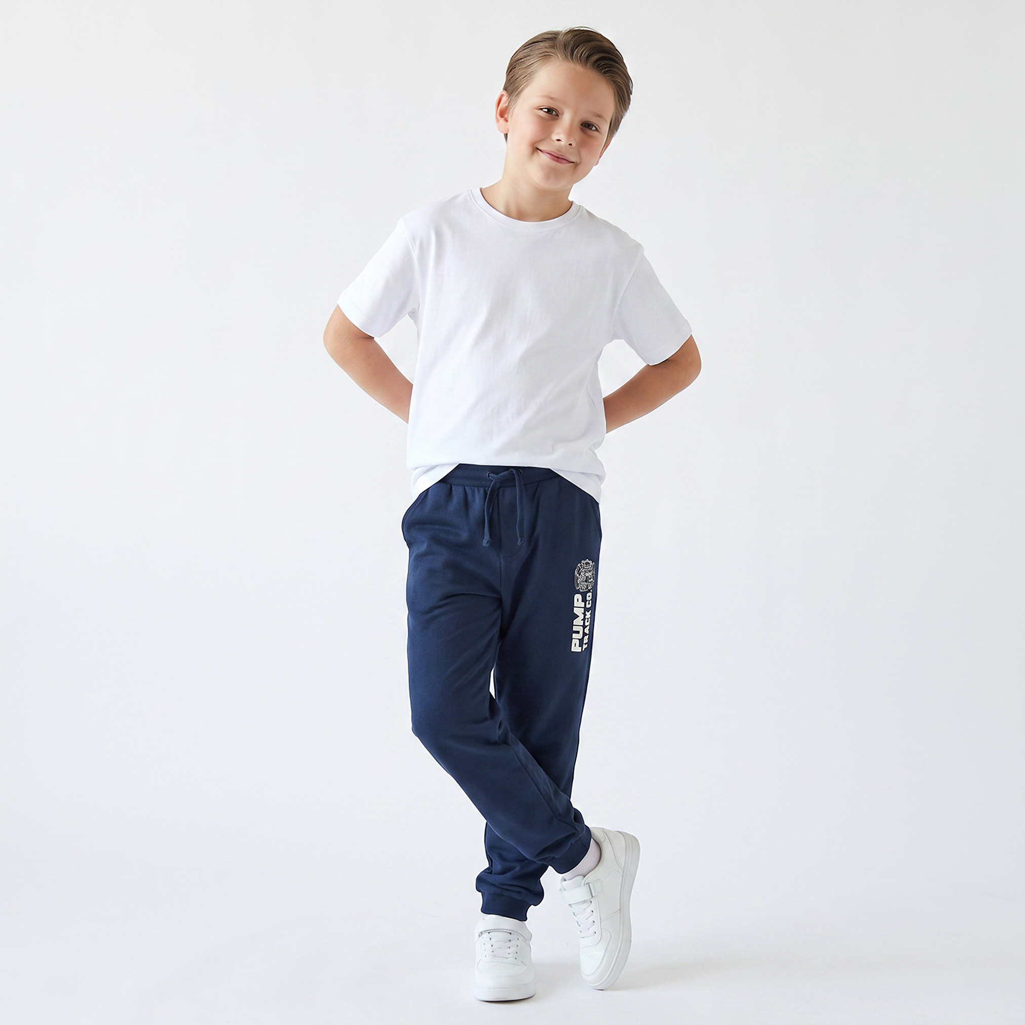 Juniors Elasticated Drawstring Waist Joggers with Pocket-boys-clothing-bottoms-joggersandtrackpants-image-3