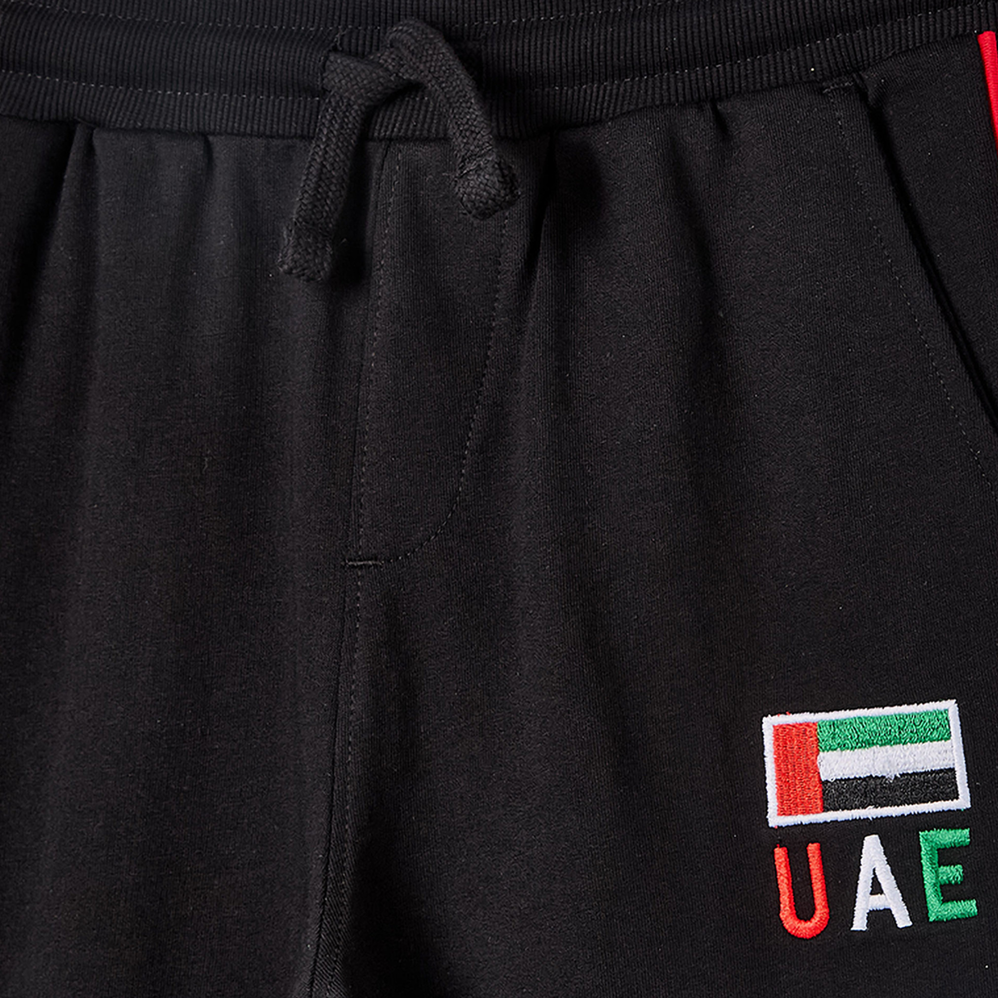 بنطلون رياضي بخصر مطاطي ورباط إغلاق وتطريز اليوم الوطني الإماراتي من جونيورز-boys-clothing-bottoms-joggersandtrackpants-image-4