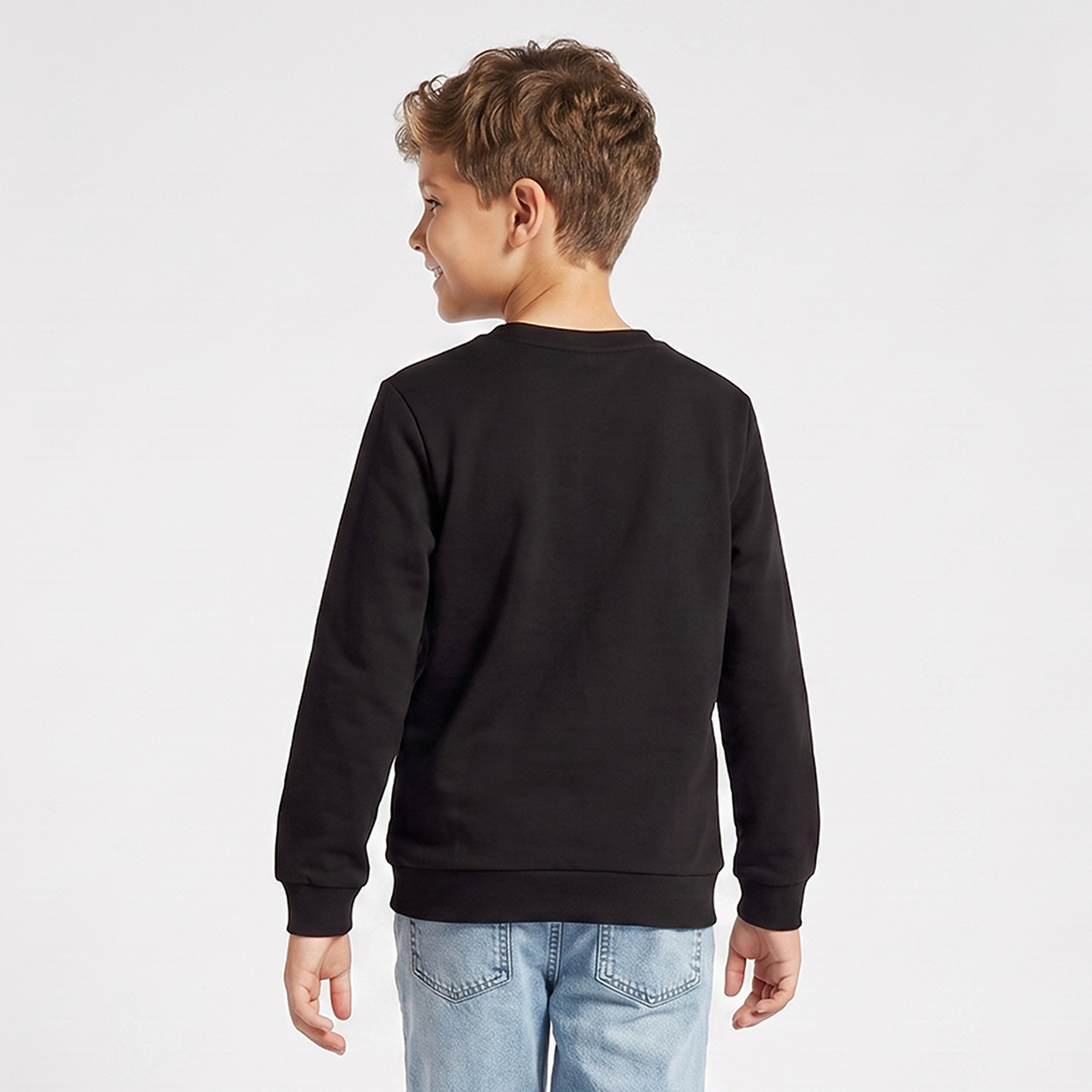 Juniors Basketball Print Sweatshirt with Long Sleeves-boys-clothing-winterwear-sweatshirts-image-3
