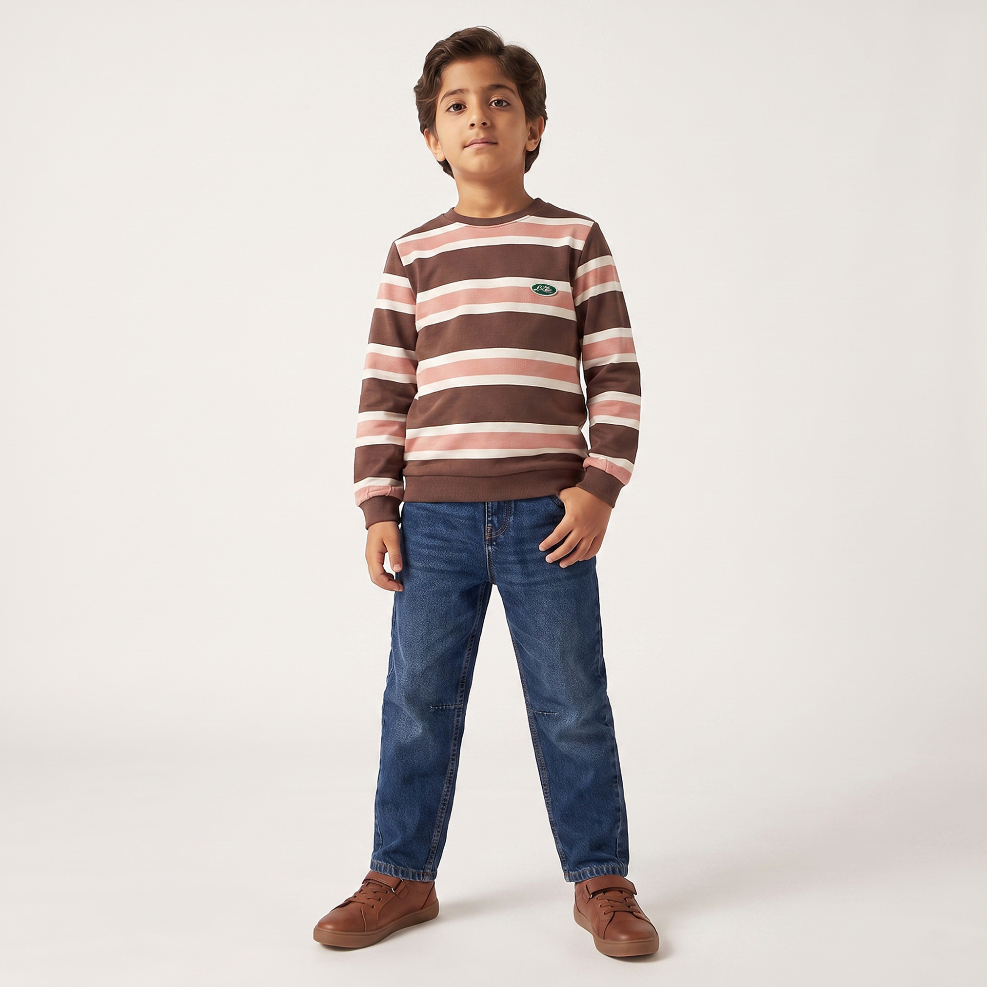 سويت شيرت مخطط بأكمام طويلة من جونيورز-boys-clothing-winterwear-sweatshirts-image-2