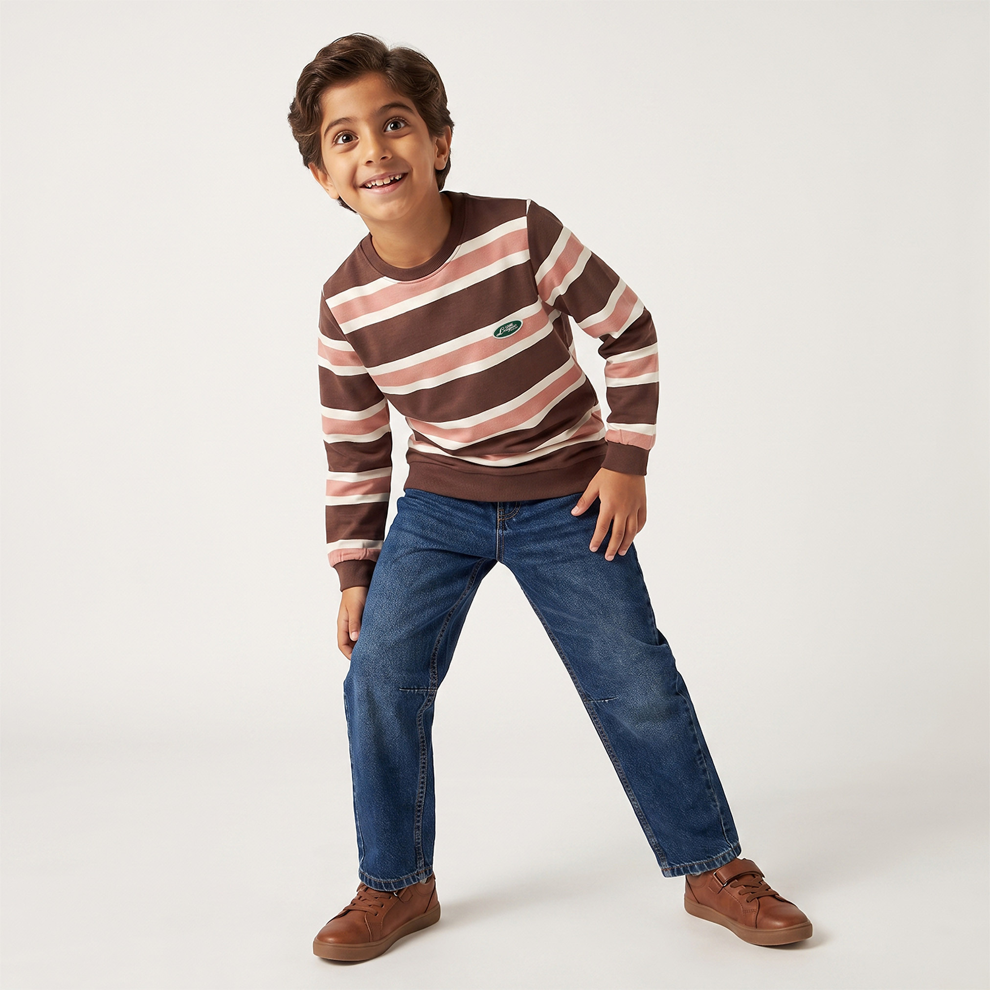 سويت شيرت مخطط بأكمام طويلة من جونيورز-boys-clothing-winterwear-sweatshirts-image-4