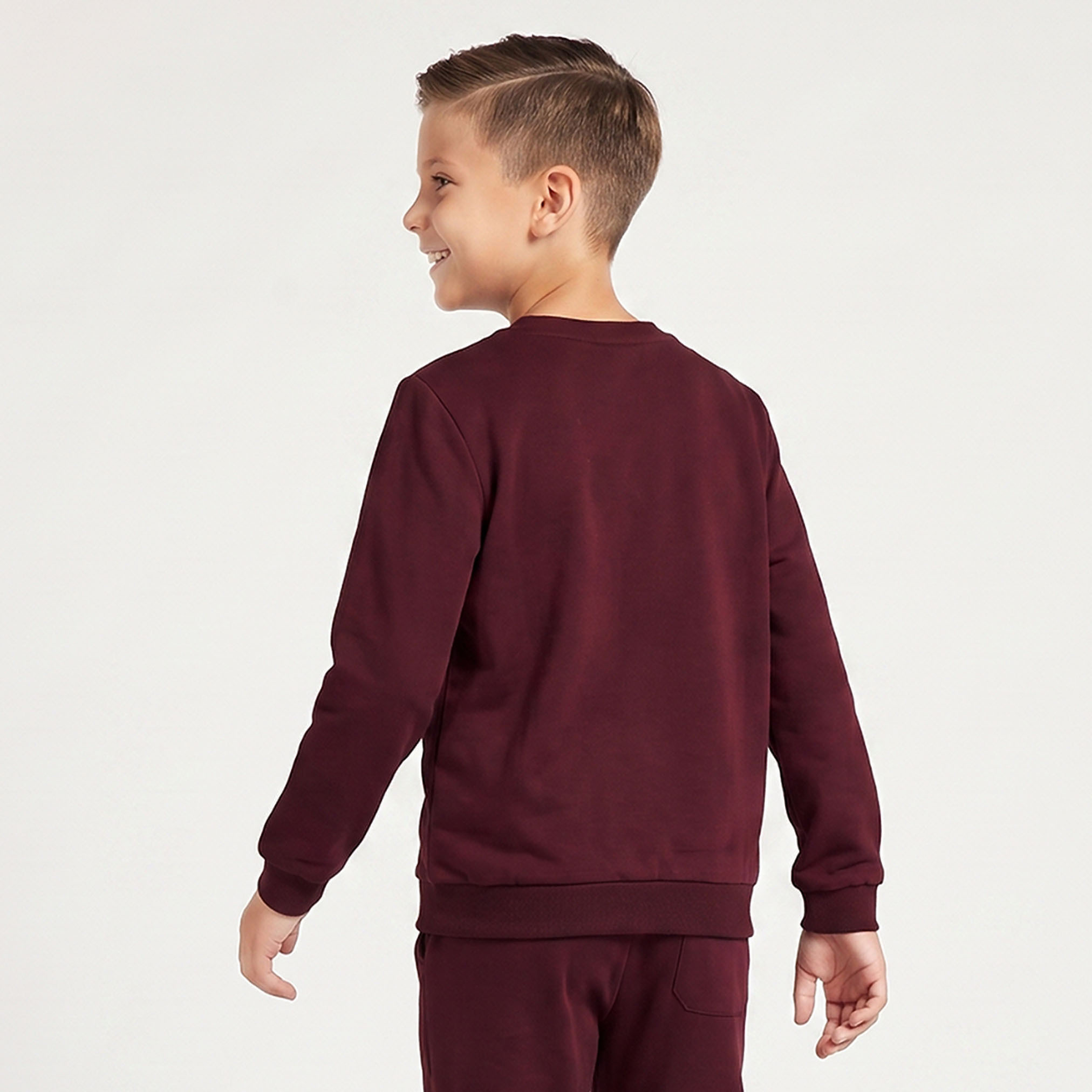 Juniors Football Print Sweatshirt with Long Sleeves-boys-clothing-winterwear-sweatshirts-image-2