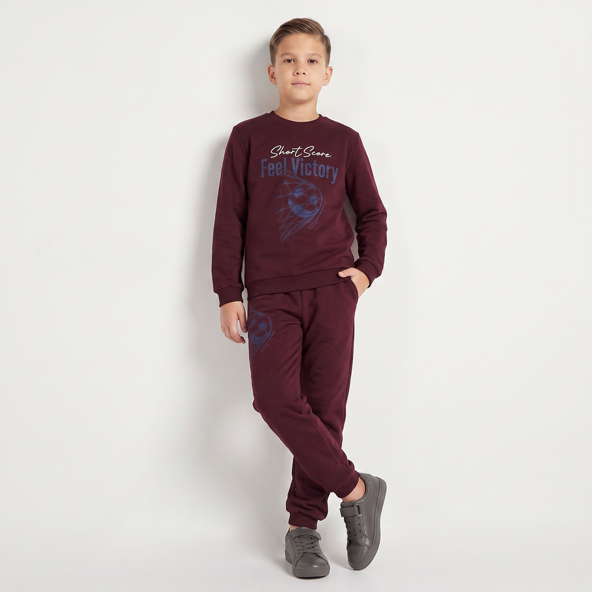 Juniors Football Print Sweatshirt with Long Sleeves-boys-clothing-winterwear-sweatshirts-image-5