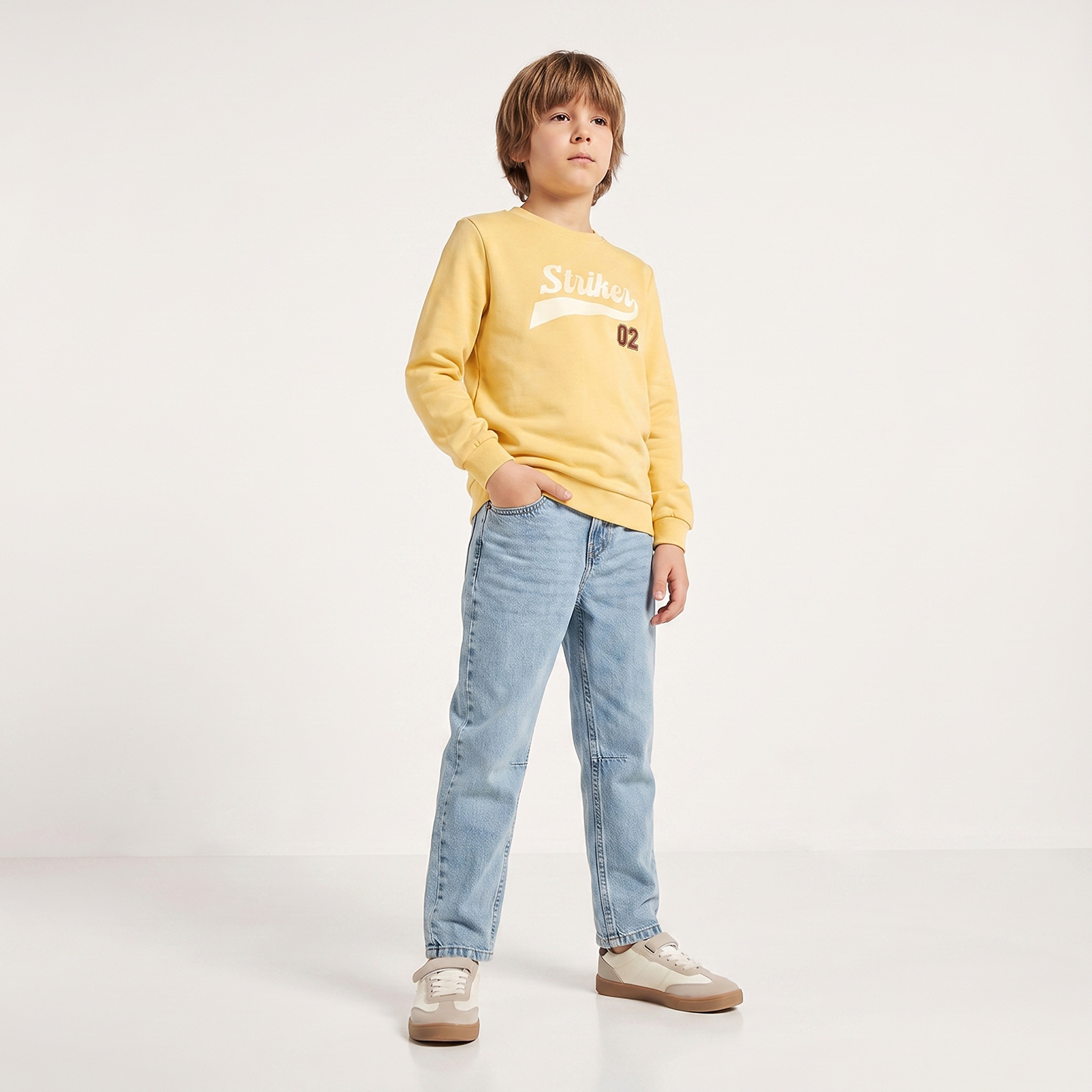 سويت شيرت بأكمام طويلة بطبعة كتابات من جونيورز-boys-clothing-winterwear-sweatshirts-image-4