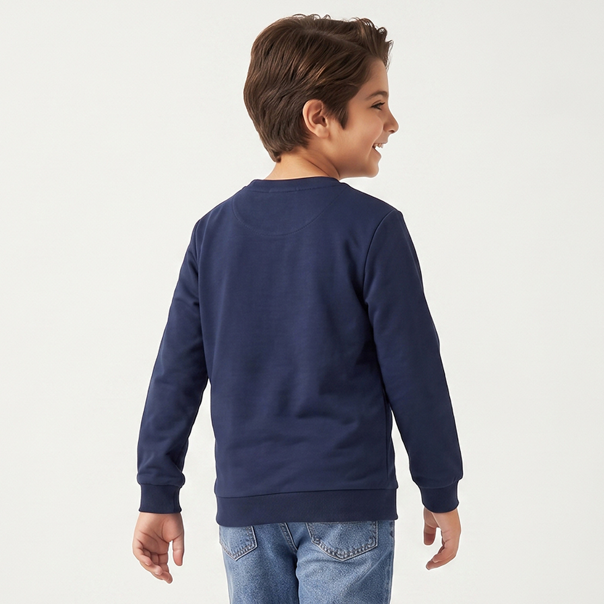Juniors Race Track Print Sweatshirt with Long Sleeves-boys-clothing-winterwear-sweatshirts-image-3