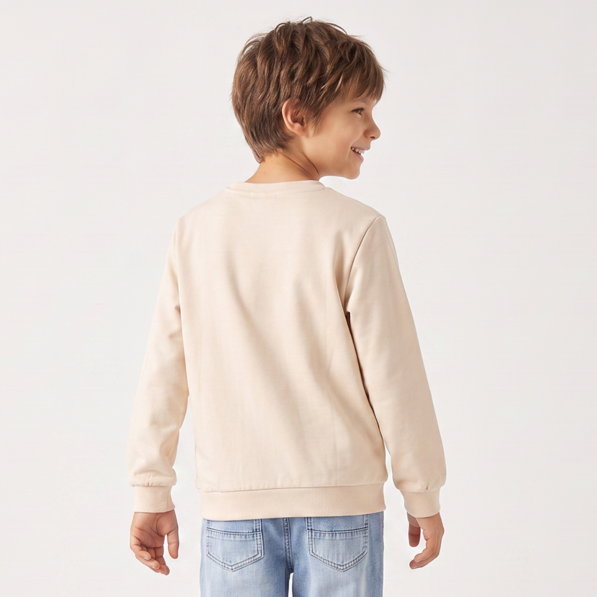 Juniors Crew Neck Sweatshirt with Ice Hockey Print-boys-clothing-winterwear-sweatshirts-image-2