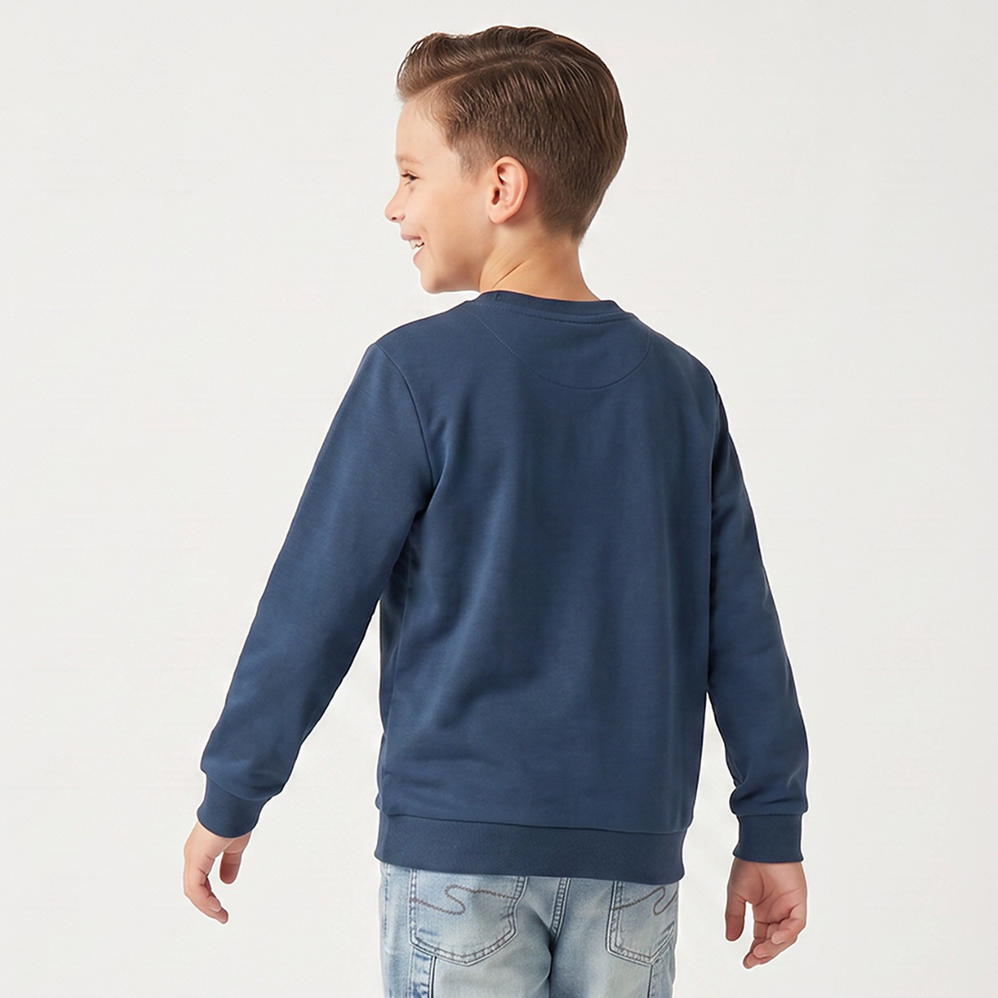 Juniors Crew Neck Sweatshirt with Tokyo Print-boys-clothing-winterwear-sweatshirts-image-2