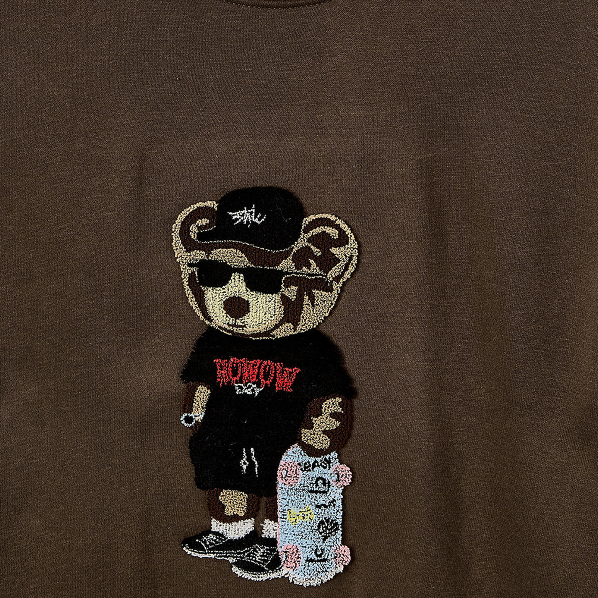 Juniors Crew Neck Sweatshirt with Bear Embroidery-boys-clothing-winterwear-sweatshirts-image-4