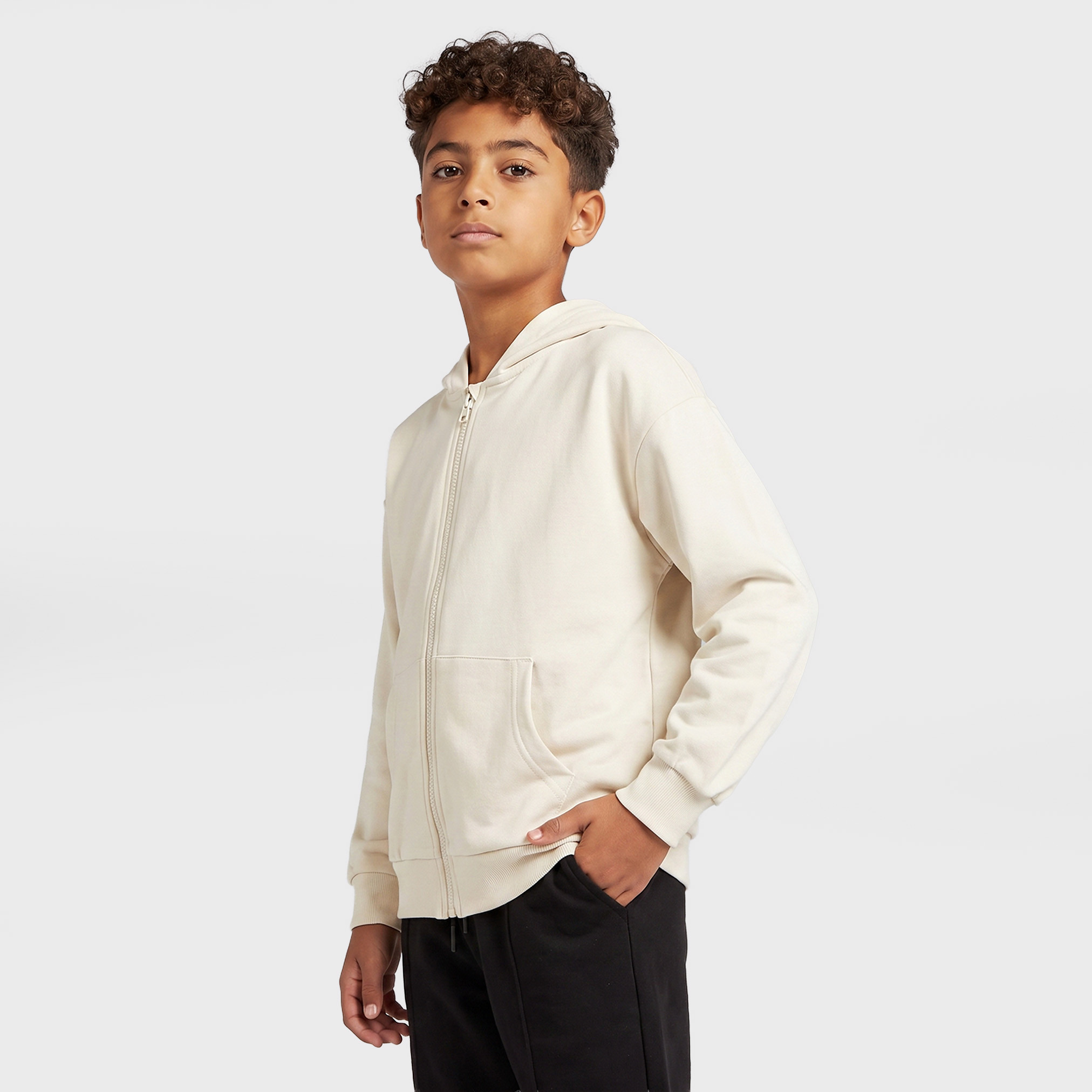 هودي بأكمام طويلة وسحاب إغلاق من جونيورز-boys-clothing-winterwear-sweatshirts-image-1