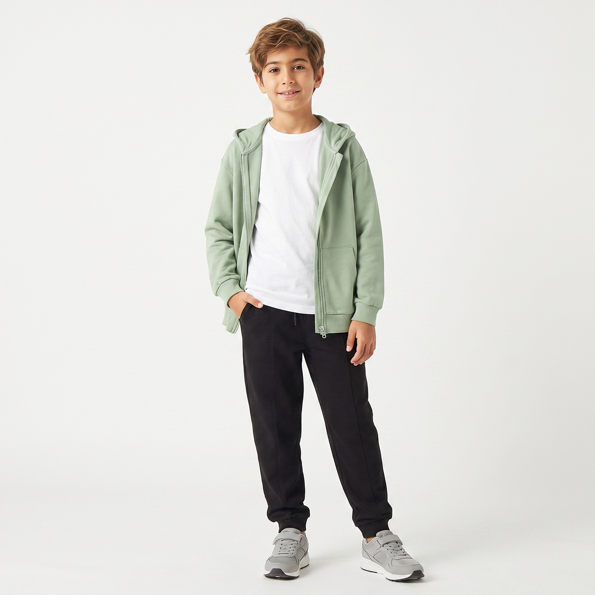 هودي بسحاب وأكمام طويلة من جونيورز-boys-clothing-winterwear-sweatshirts-image-2