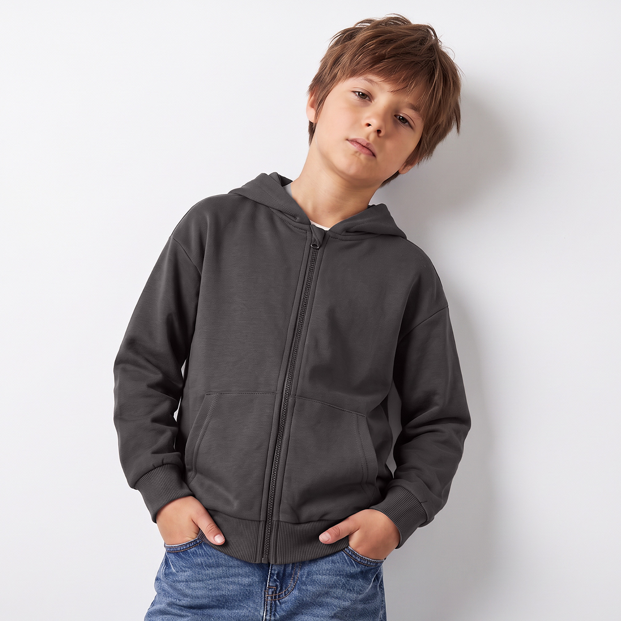 Juniors Hooded Sweatshirt with Long Sleeves-boys-clothing-winterwear-sweatshirts-image-1
