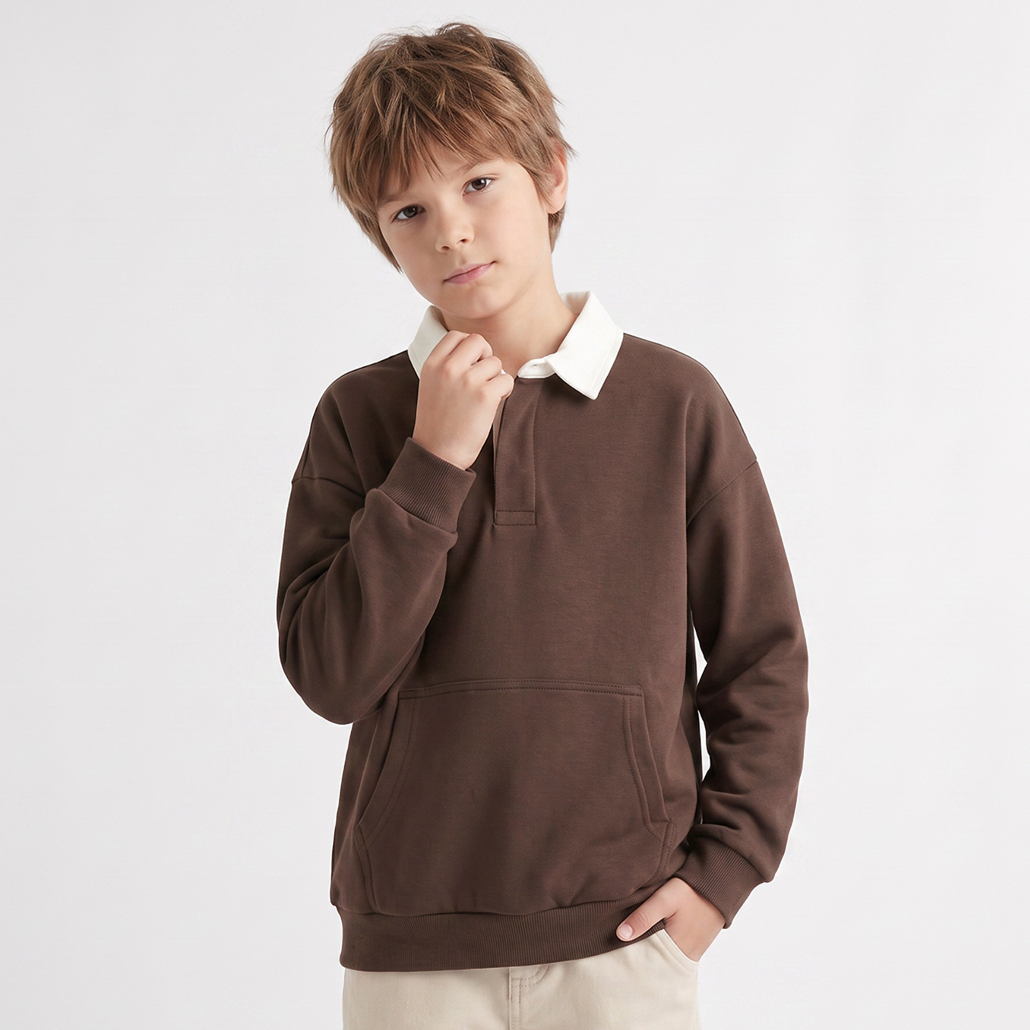 سويت شيرت بياقة وأكمام طويلة من جونيورز-boys-clothing-winterwear-sweatshirts-image-1