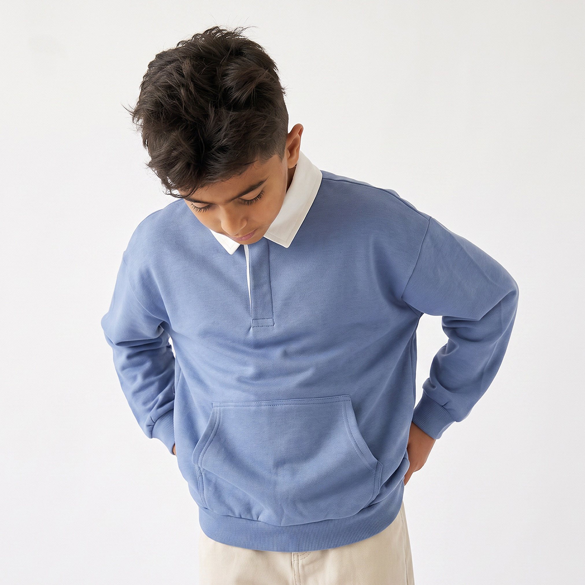 سويت شيرت بياقة وأكمام طويلة من جونيورز-boys-clothing-winterwear-sweatshirts-image-1
