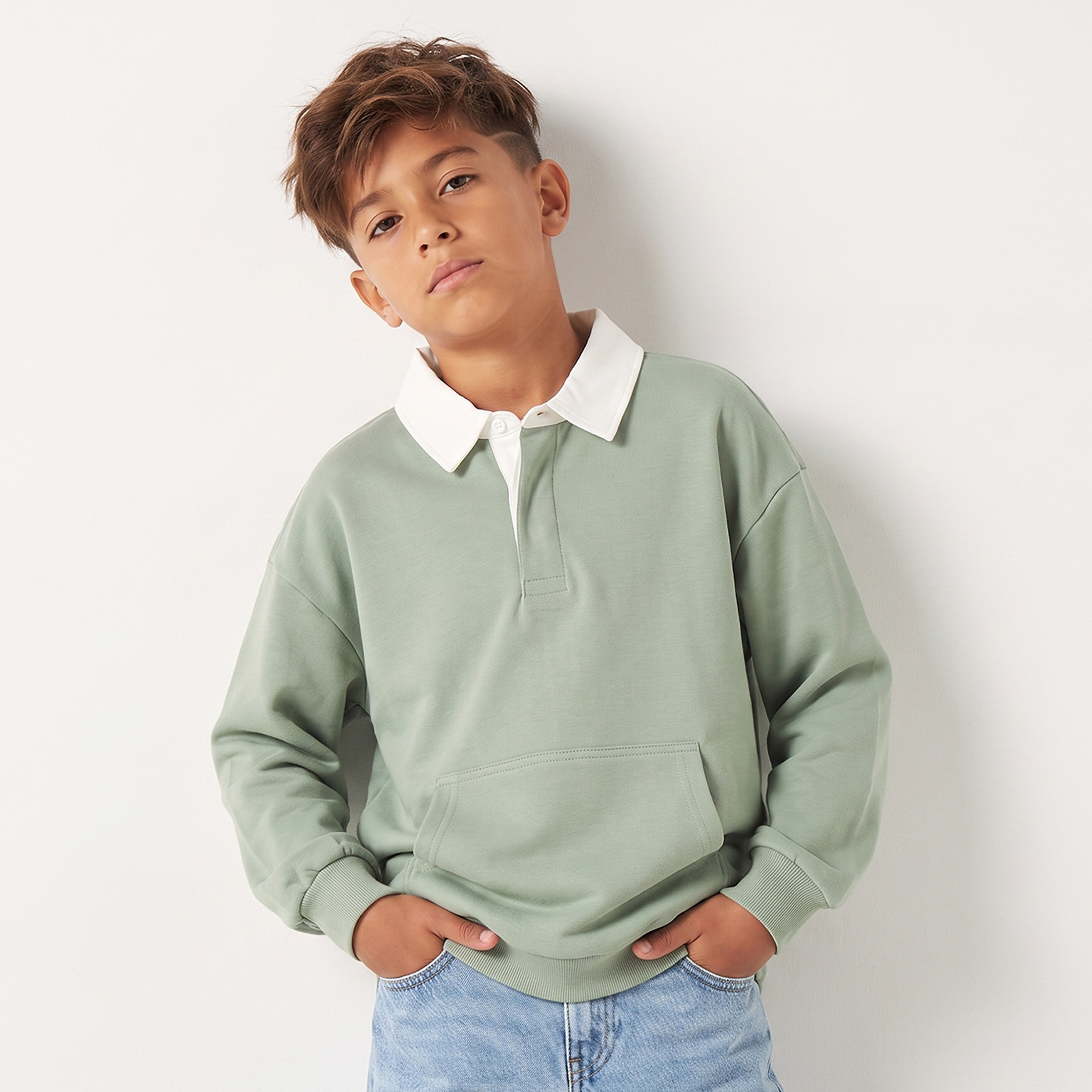 سويت شيرت بياقة وأكمام طويلة من جونيورز-boys-clothing-winterwear-sweatshirts-image-1