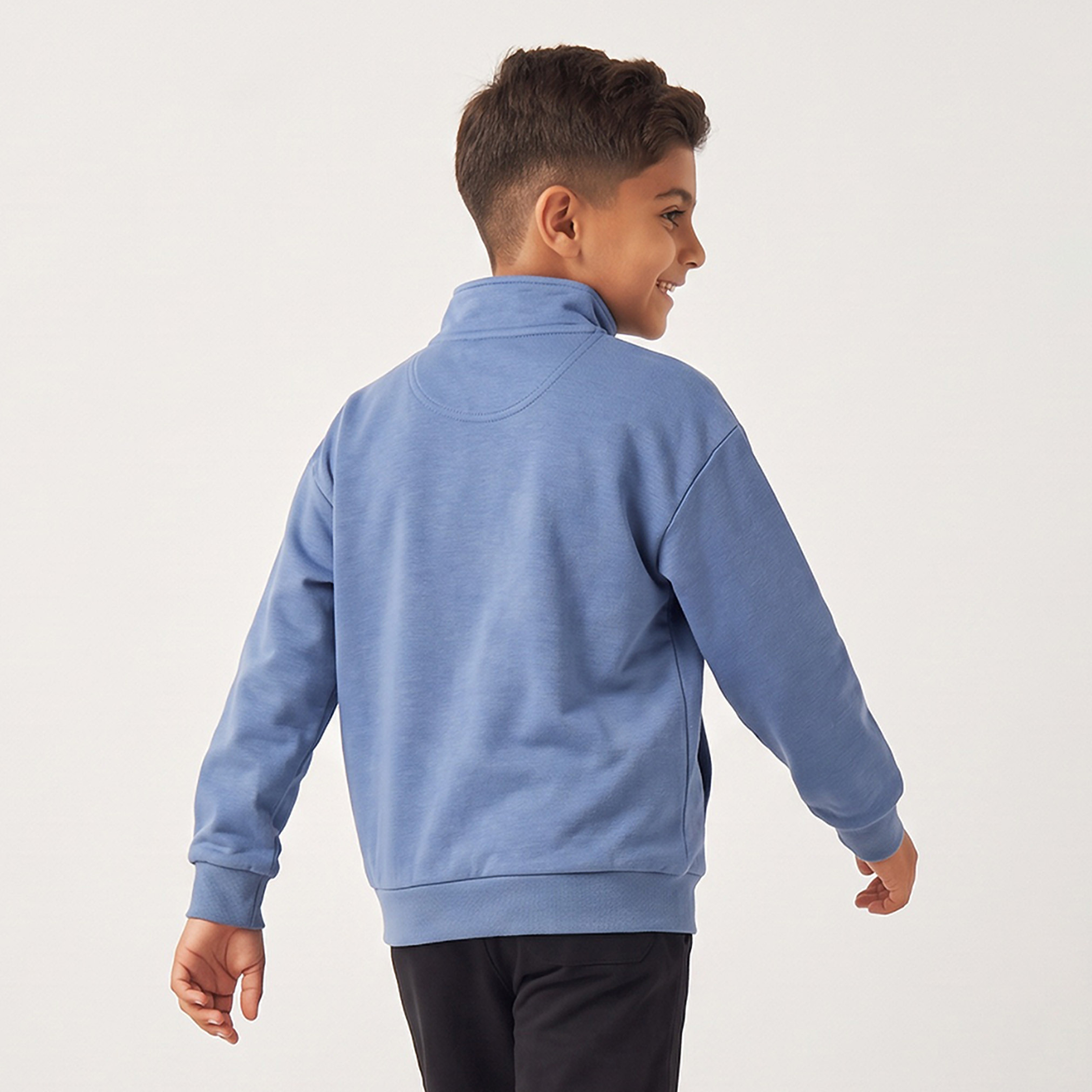 Juniors High Neck Sweatshirt with Long Sleeves-boys-clothing-winterwear-sweatshirts-image-2