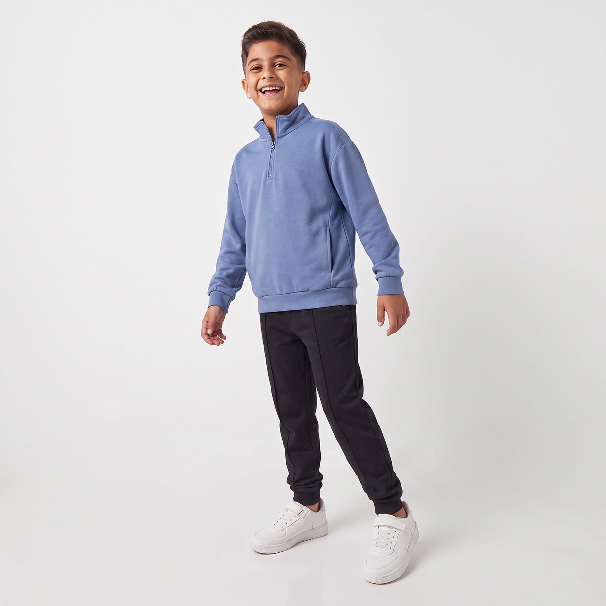 Juniors High Neck Sweatshirt with Long Sleeves-boys-clothing-winterwear-sweatshirts-image-5