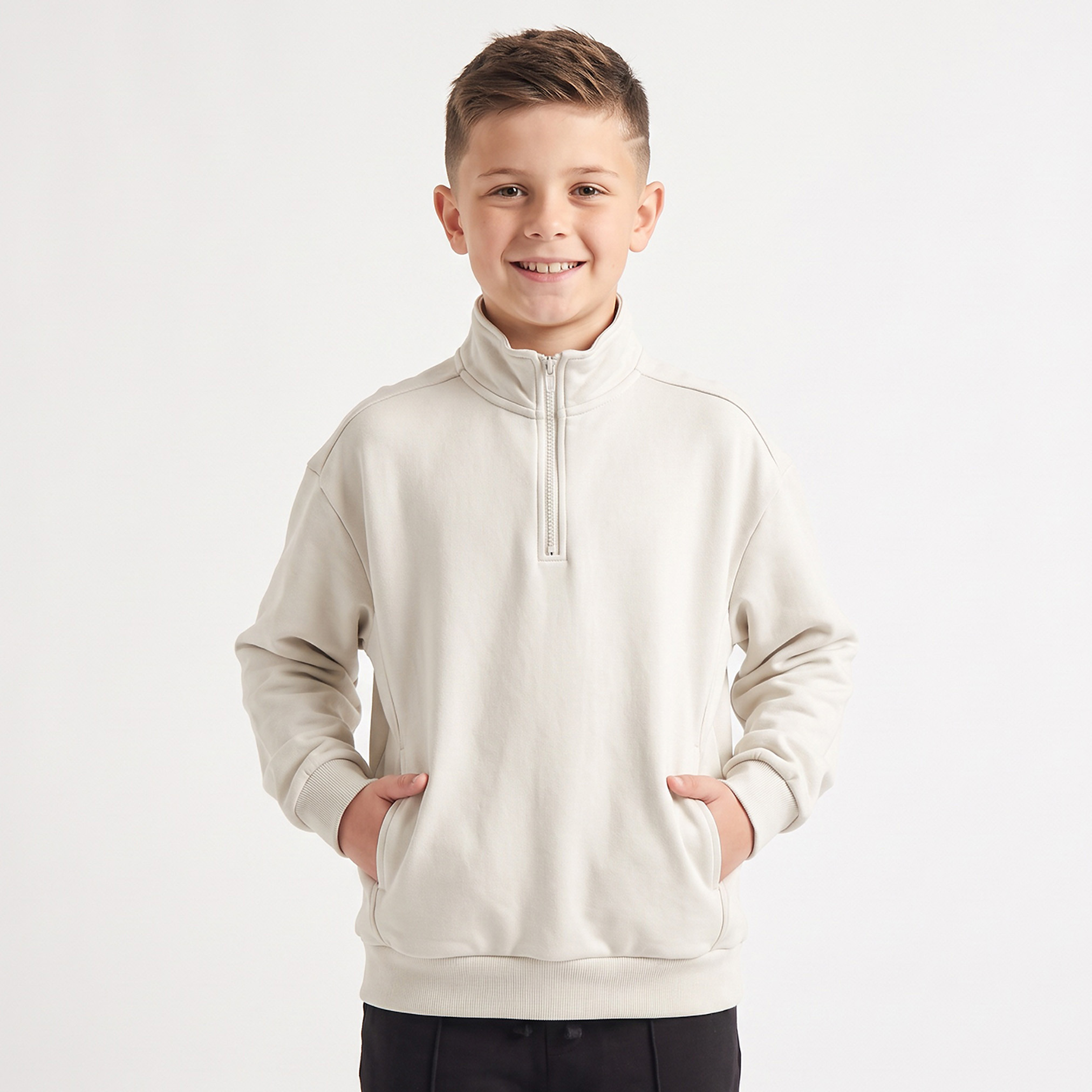 Juniors High Neck Sweatshirt with Long Sleeves-boys-clothing-winterwear-sweatshirts-image-6